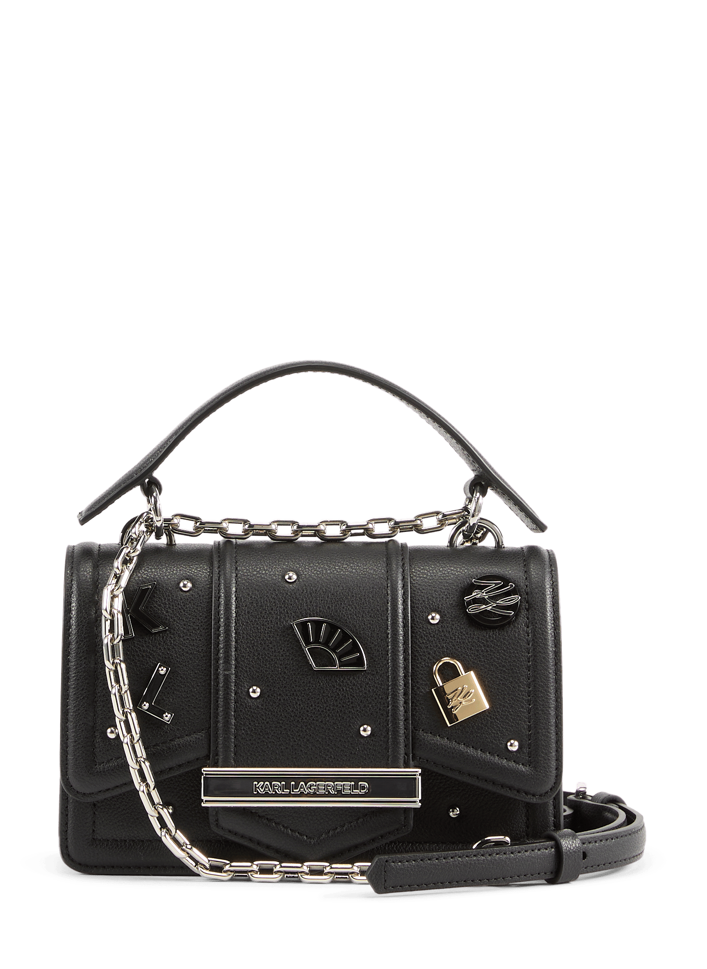 Handbag K/Nova in leather KARL LAGERFELD Black