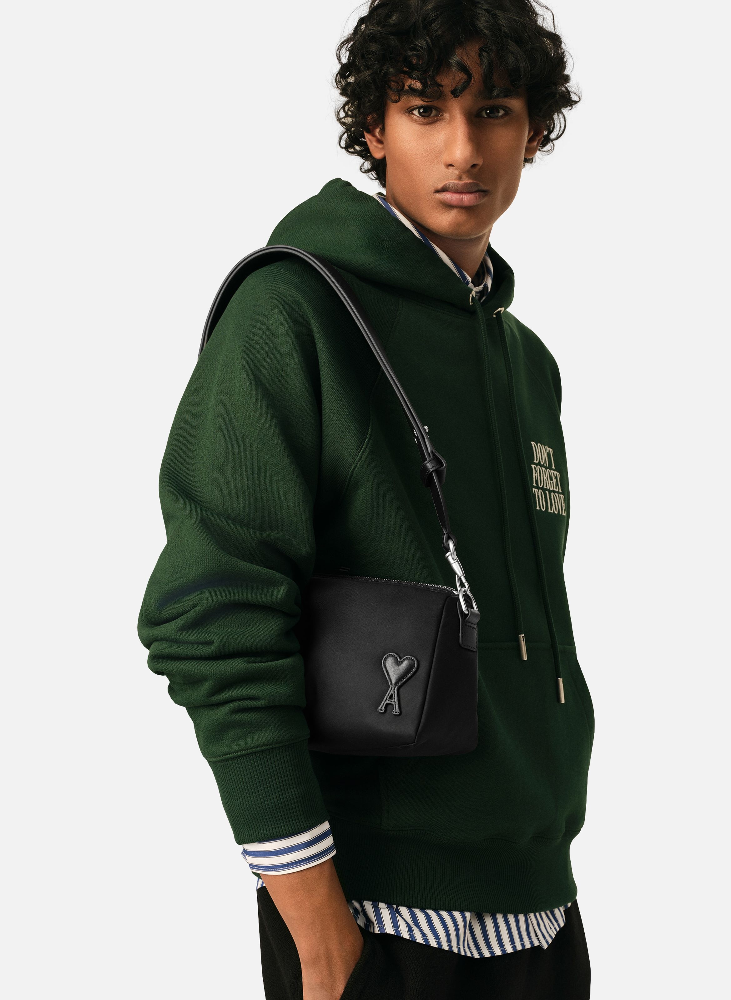 Sac marcel en nylon ouatiné unisexe AMI PARIS Noir