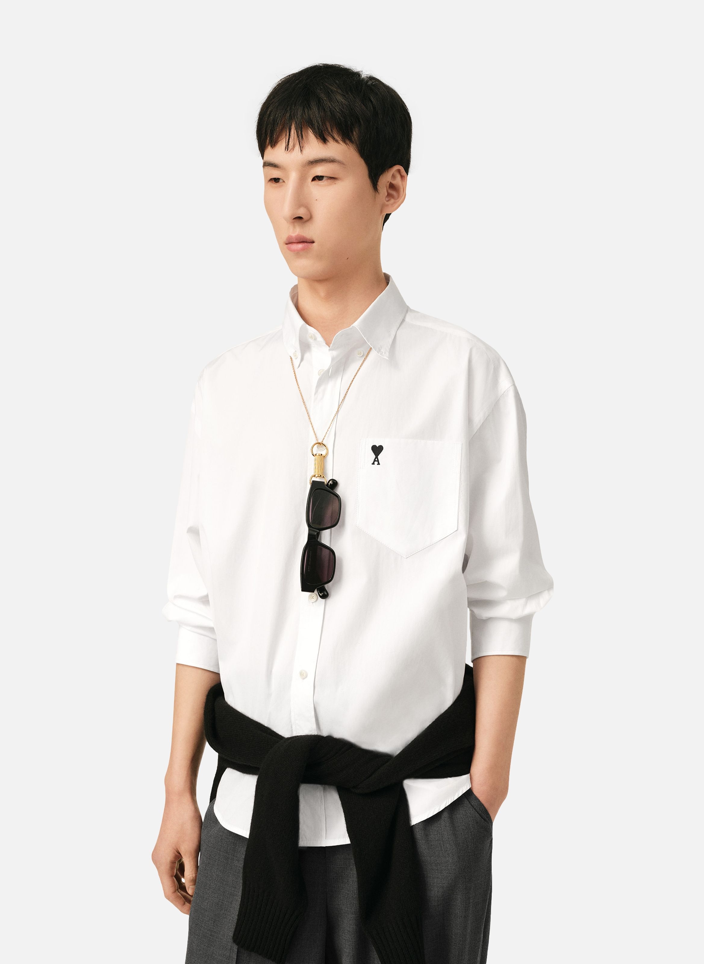 Chemise boxy en coton ami de coeur AMI PARIS Blanc
