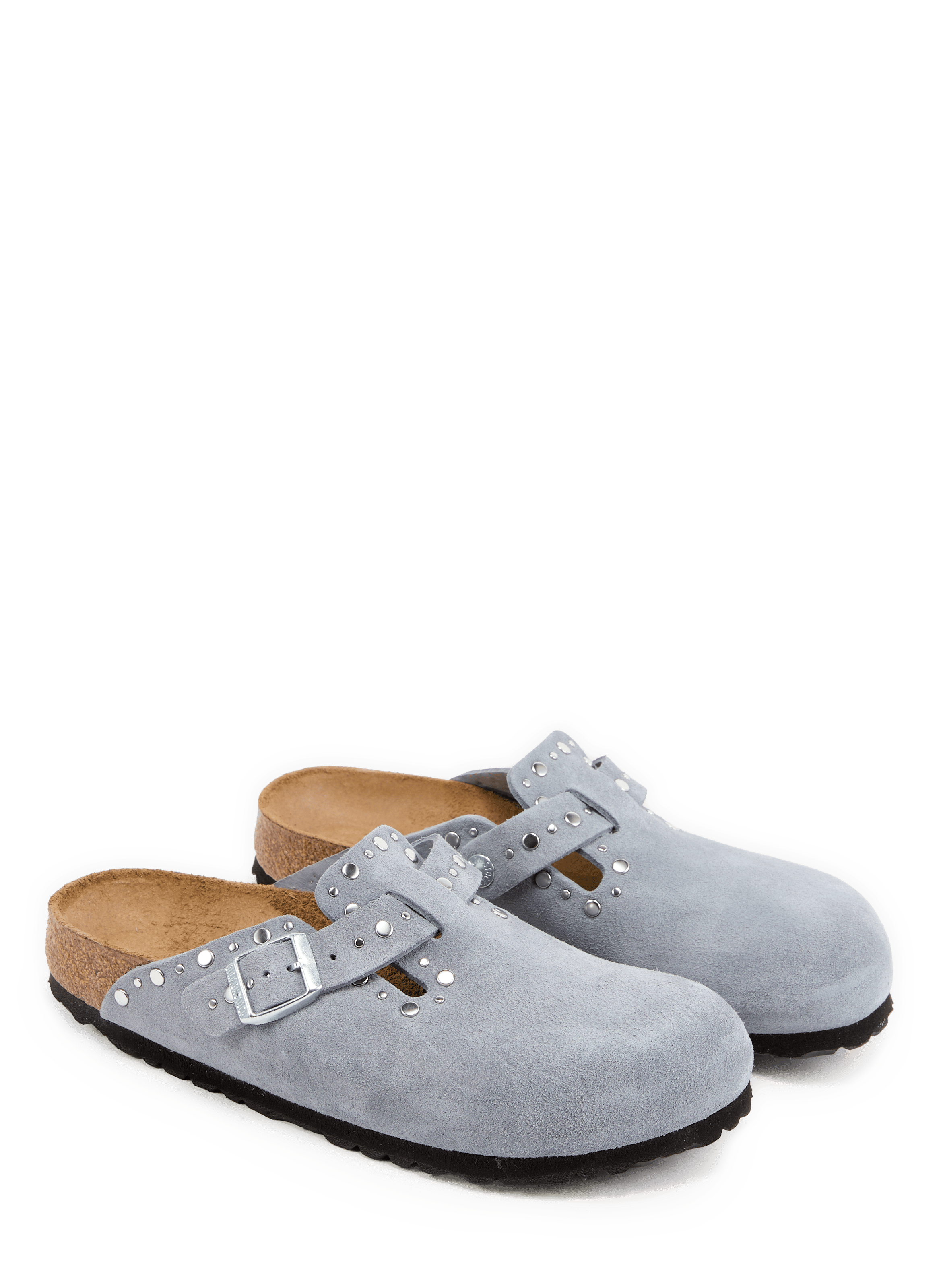 Muilen Boston met rand van suède leer met studs BIRKENSTOCK Blauw