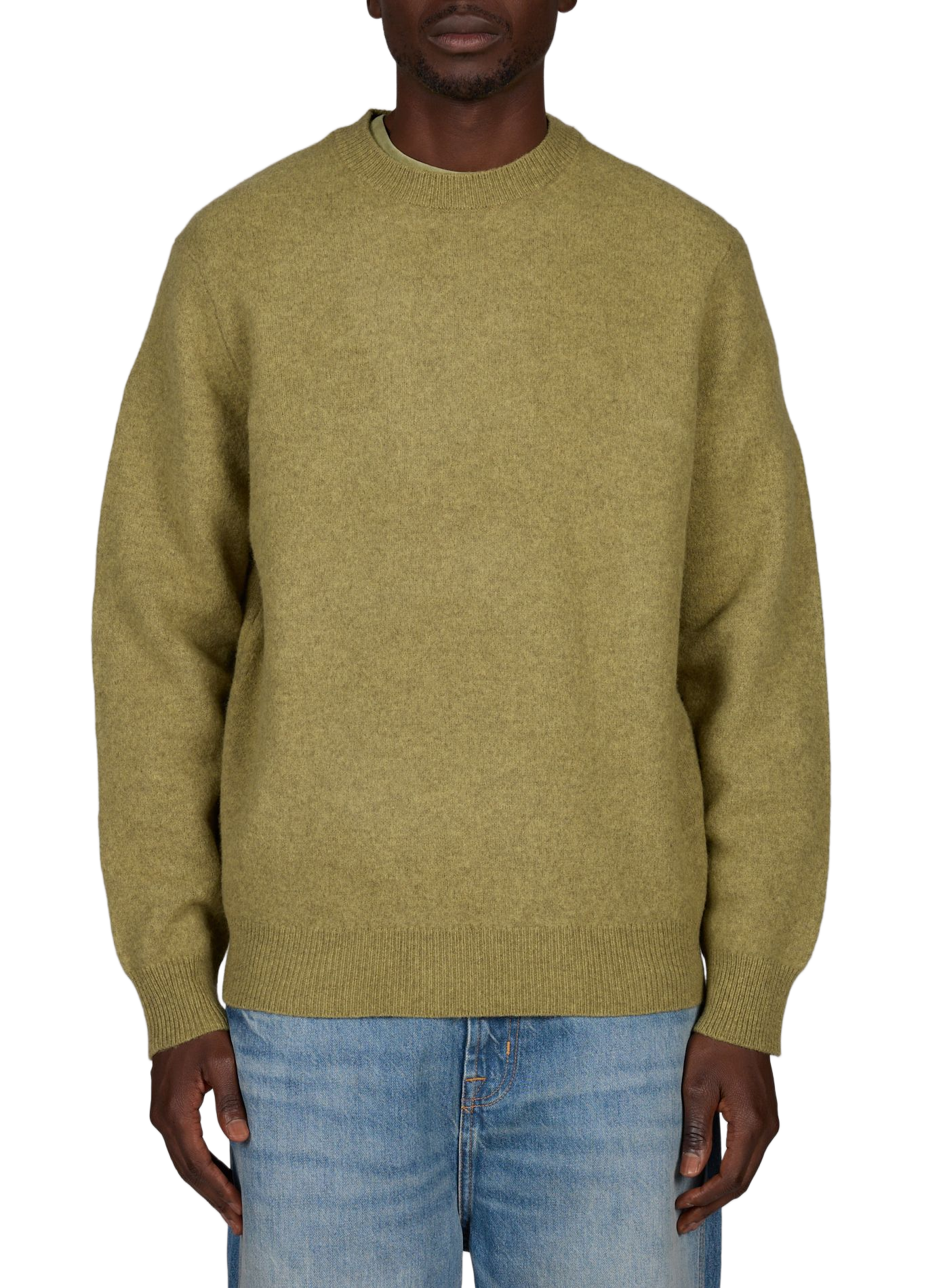 Rundhalsausschnitt-Pullover aus Merinowolle ANNARR Grun