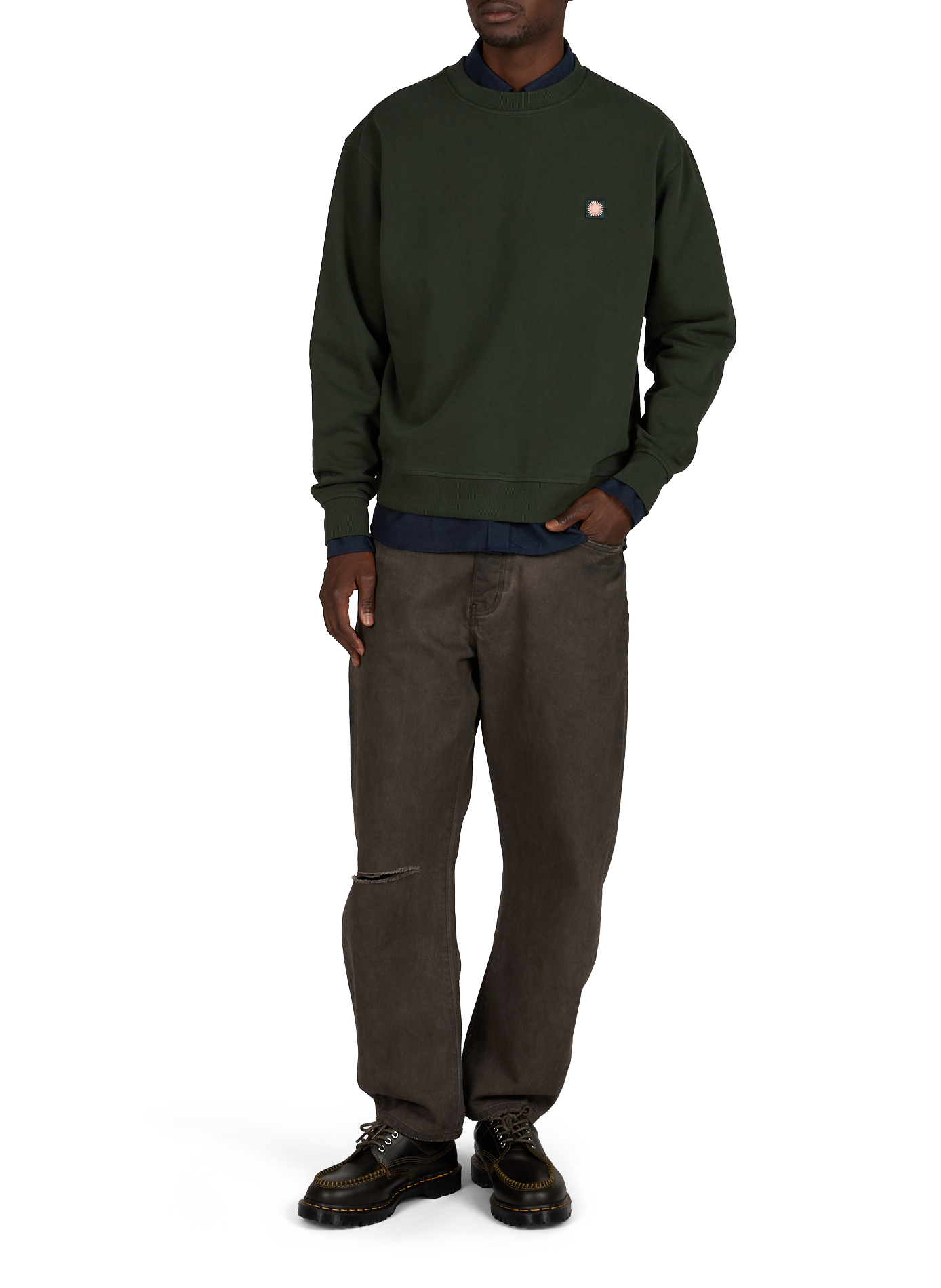 Relaxed cotton Leon sweatshirt THINKING MU Green