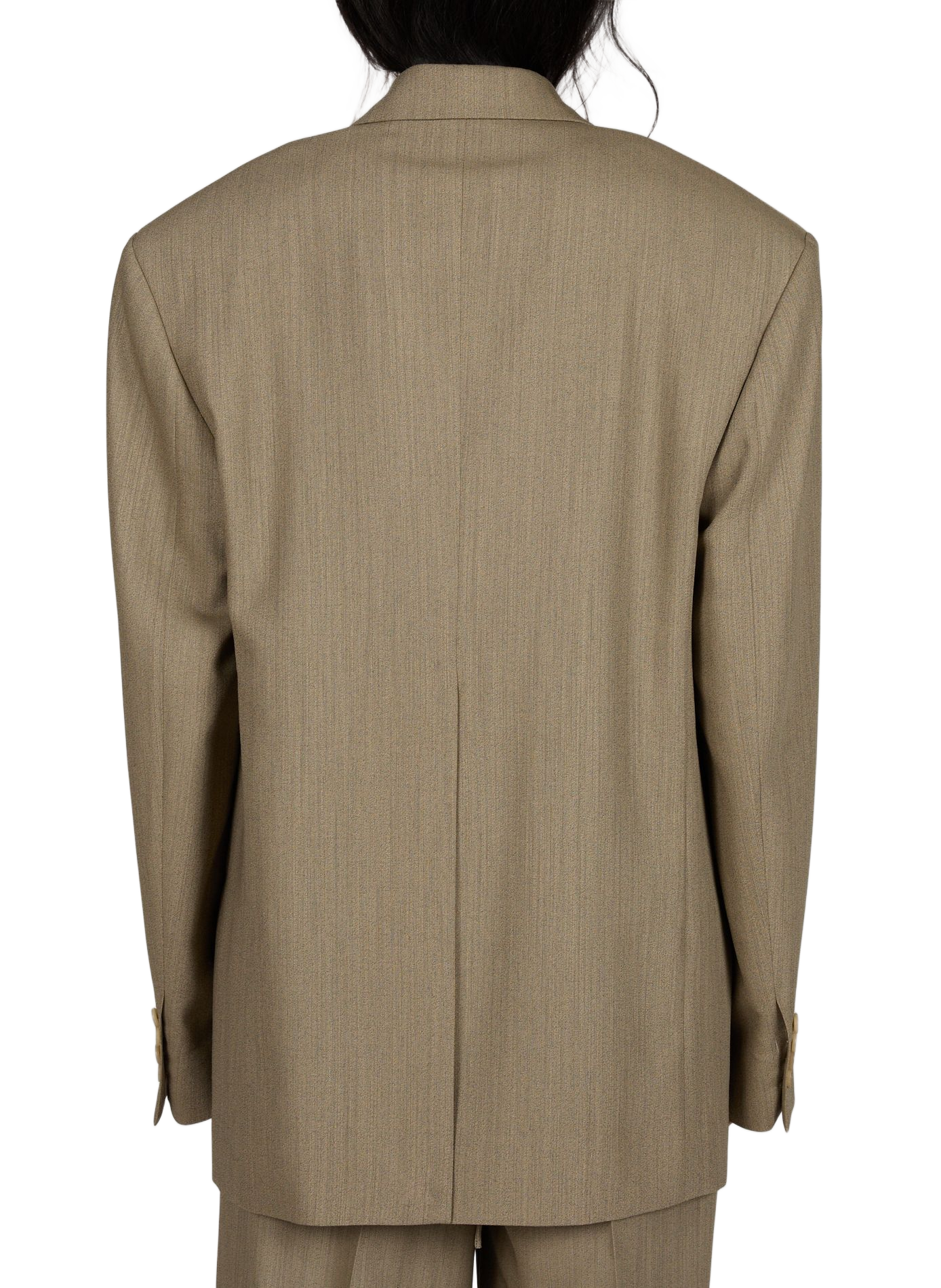 Blazer droit en laine mélangée CALVIN KLEIN COLLECTION Marron