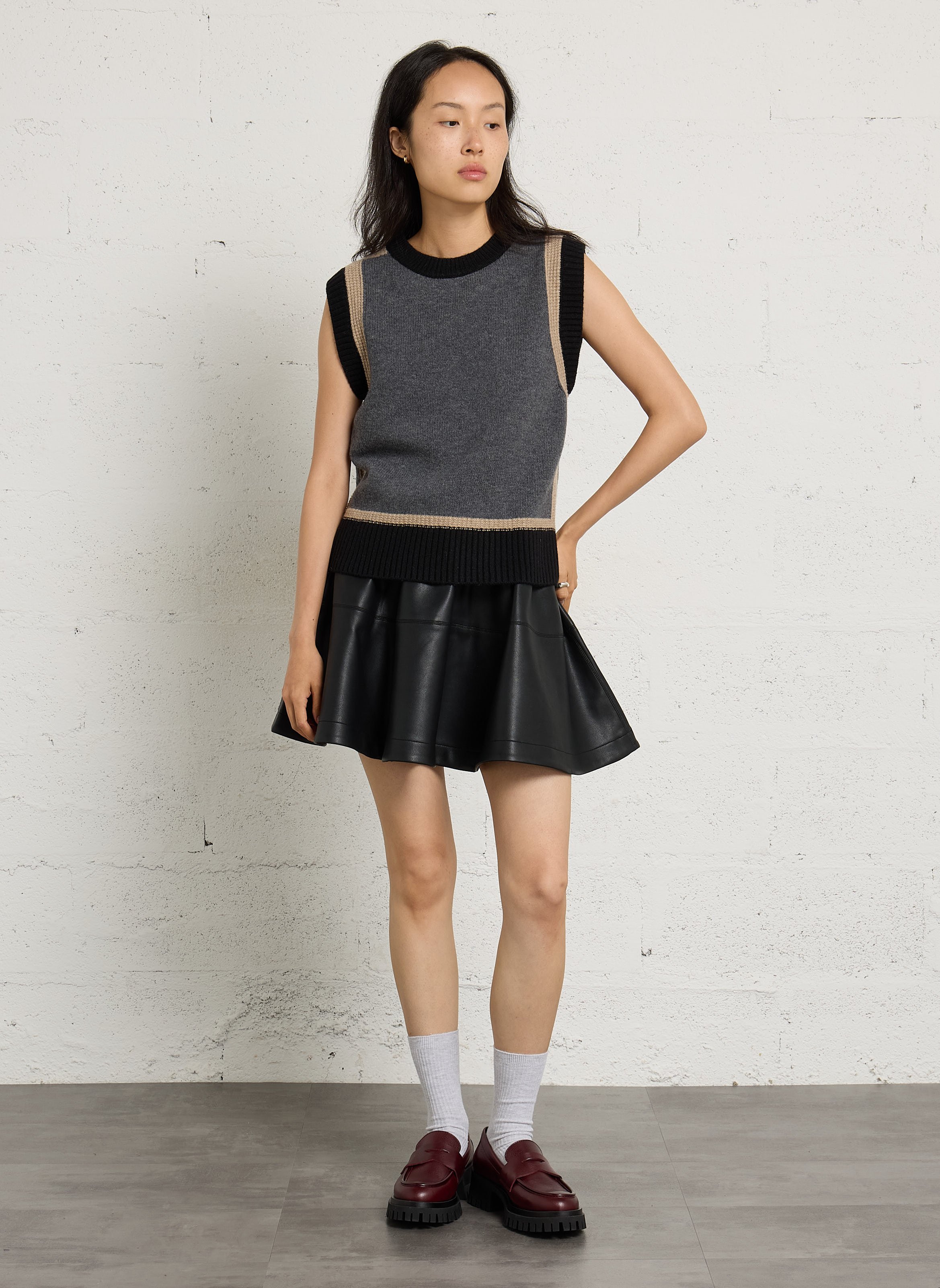 Pull droit en laine anouk MAISON 123 Gris