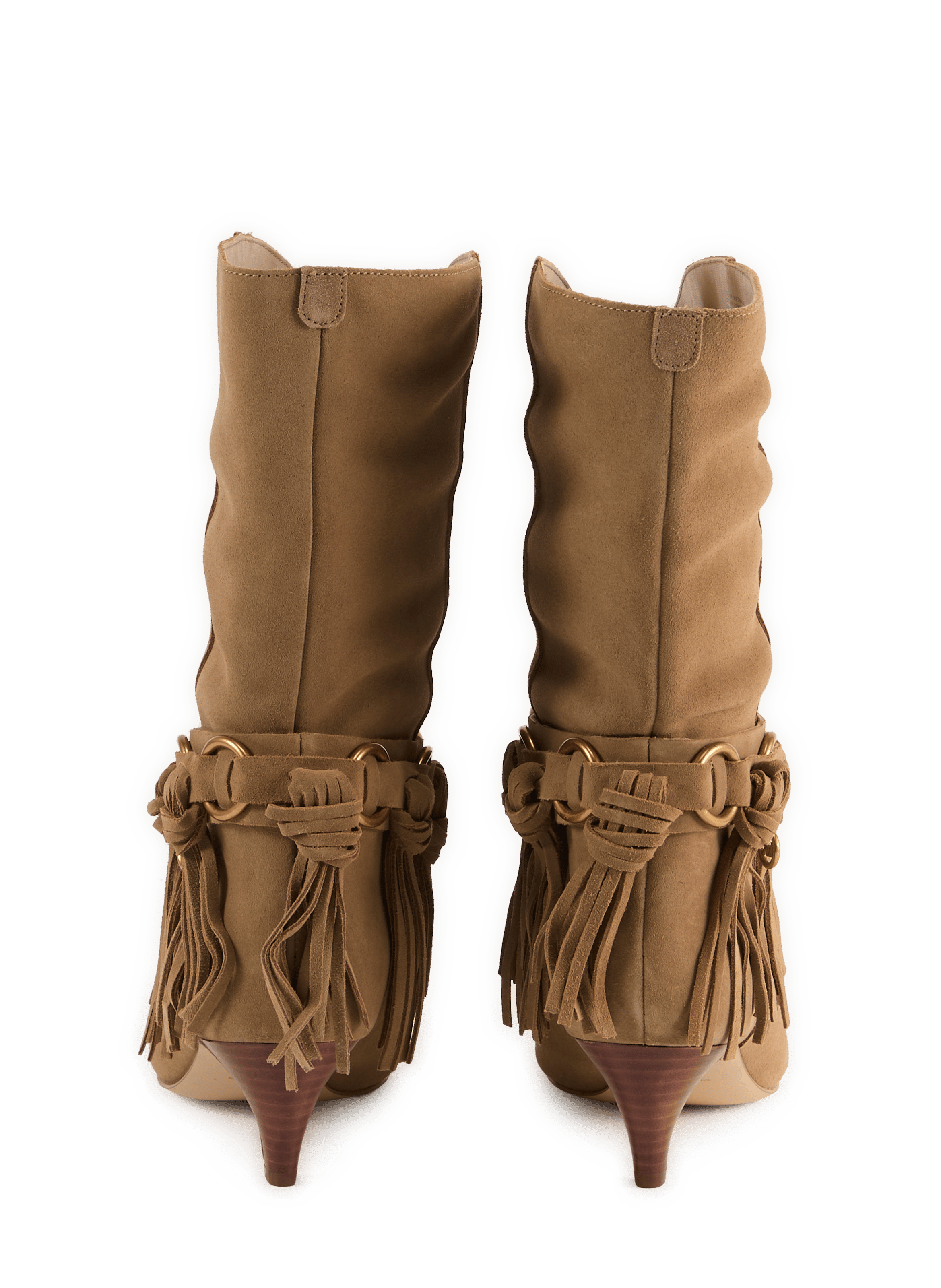 Daniela fringed suede leather boots MICHAEL KORS Beige