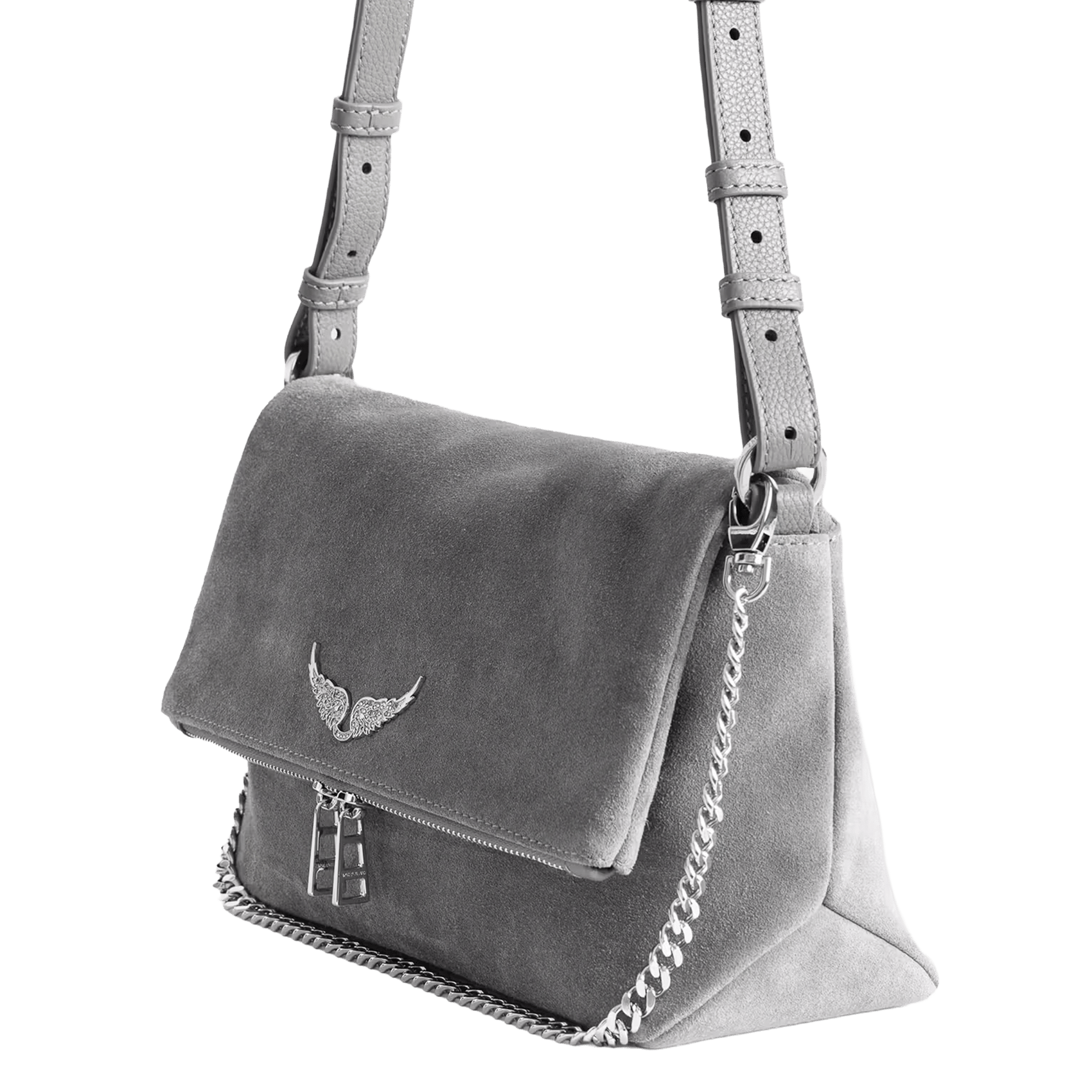 Sac bandoulière en cuir rocky ii ZADIG&VOLTAIRE Gris