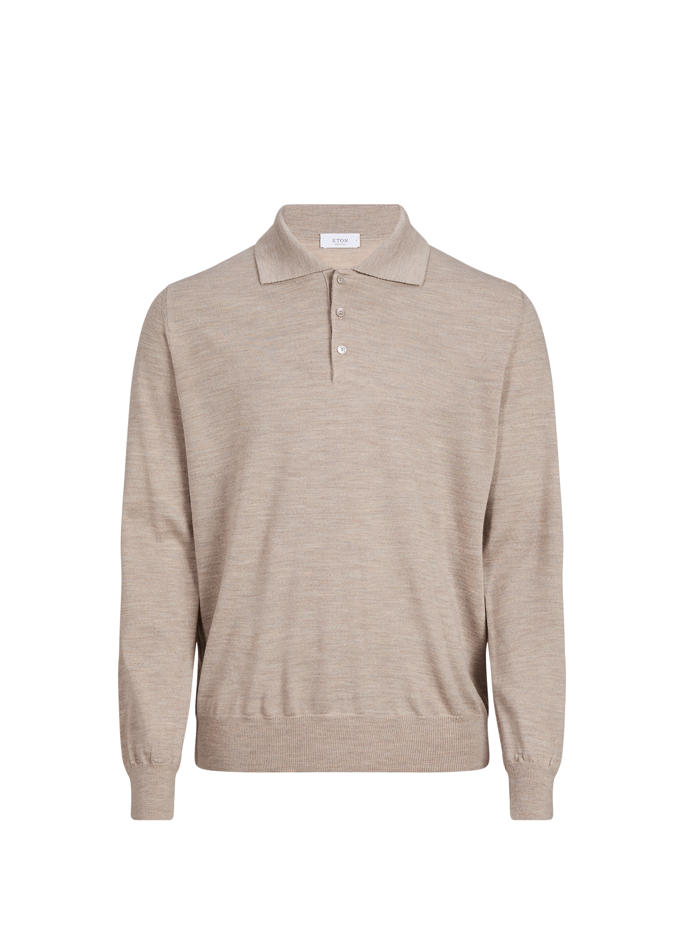 Long-sleeved wool polo shirt ETON Beige