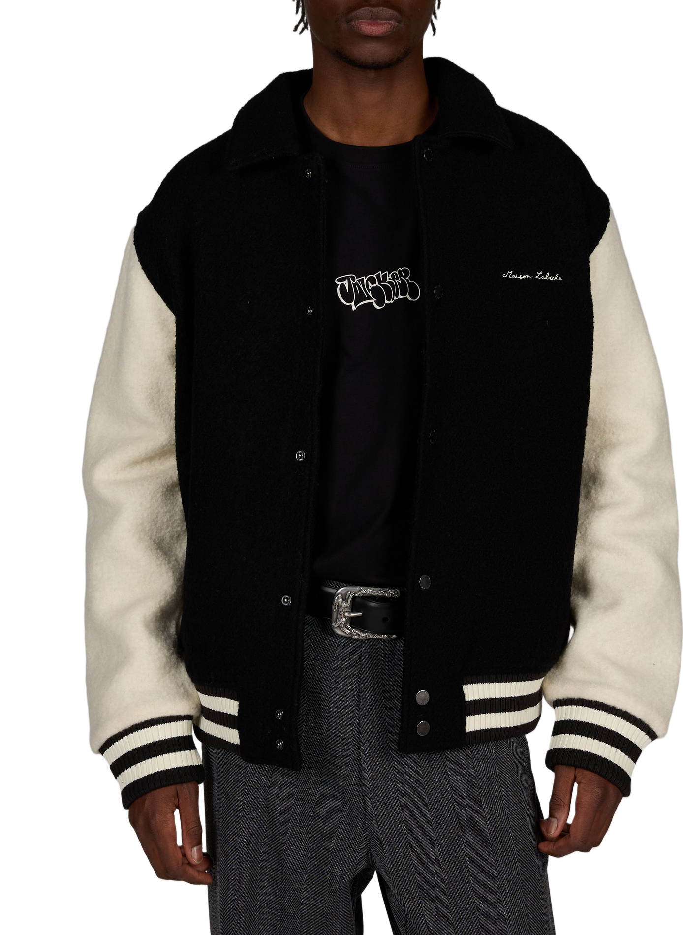 Bestickte Nicot Drums Jacke aus Wolle MAISON LABICHE Schwarz