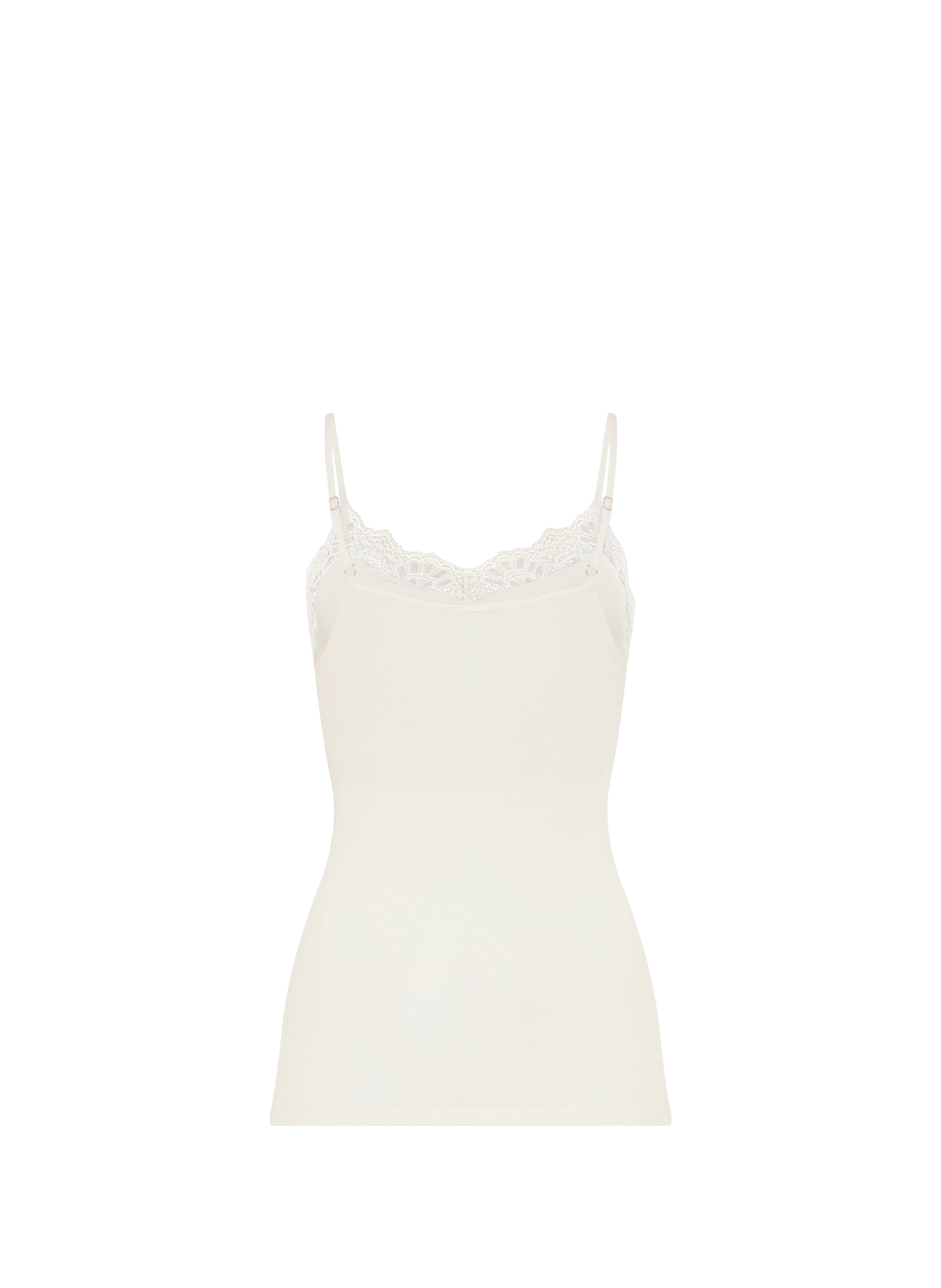 Wool and silk lace V-neck camisole HANRO White