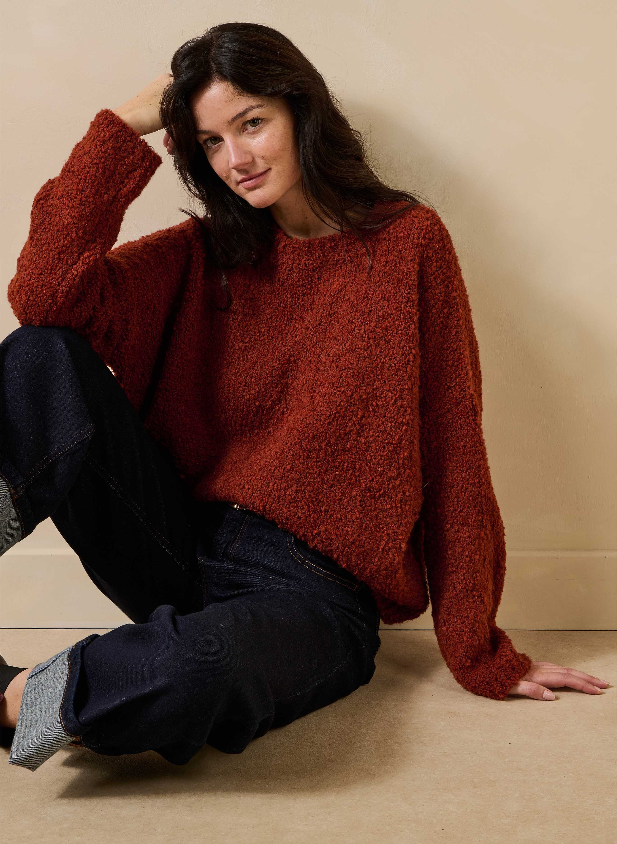 Oversized trui van wolmix LA FEE MARABOUTEE Bruin