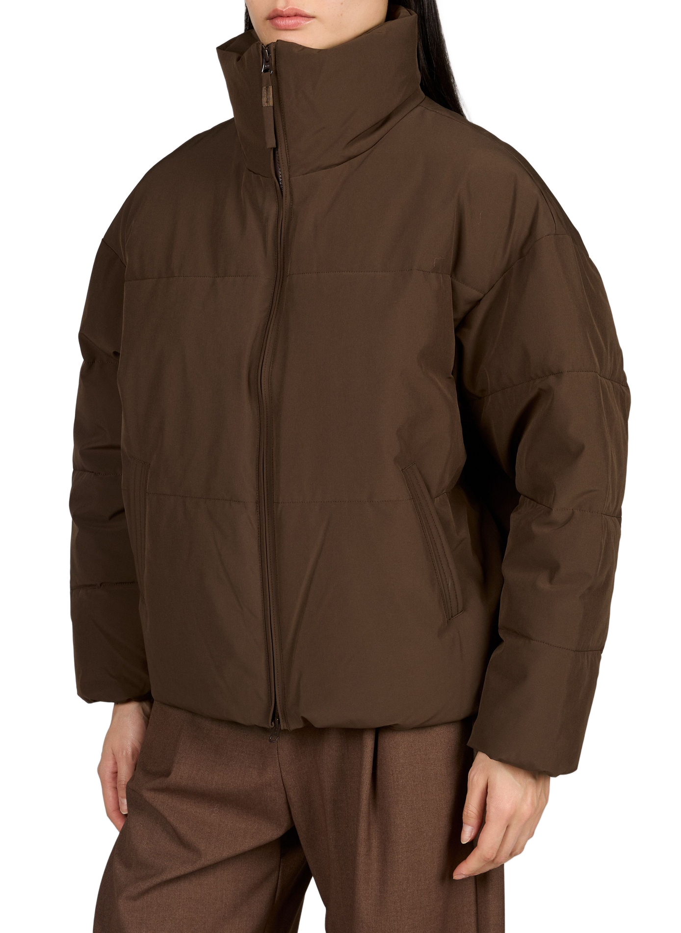 Oversize-Daunenjacke Refron mit Stehkragen MSCH Braun