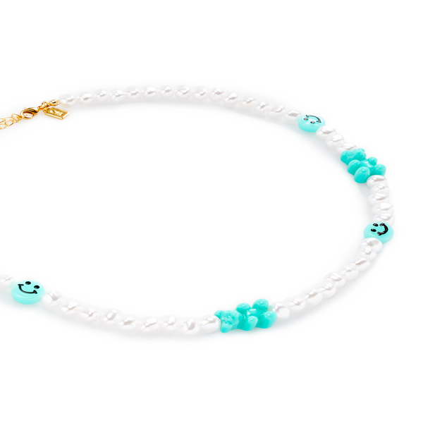 Crystal Haze Candy Choker Necklace In Blue