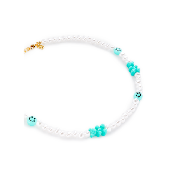 Crystal Haze Candy Choker Necklace In Blue