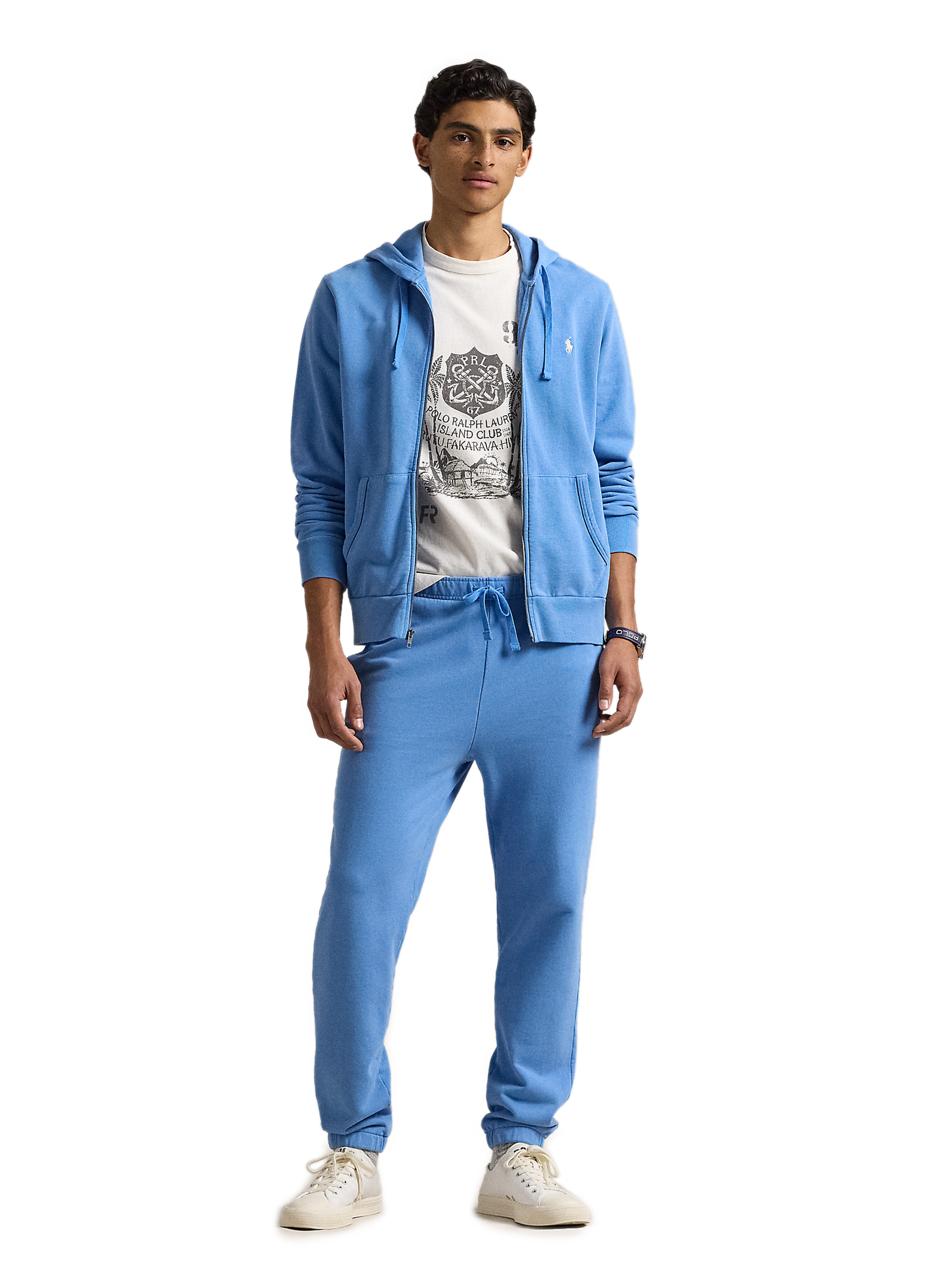 Pantalon de survêtement en coton POLO RALPH LAUREN Bleu