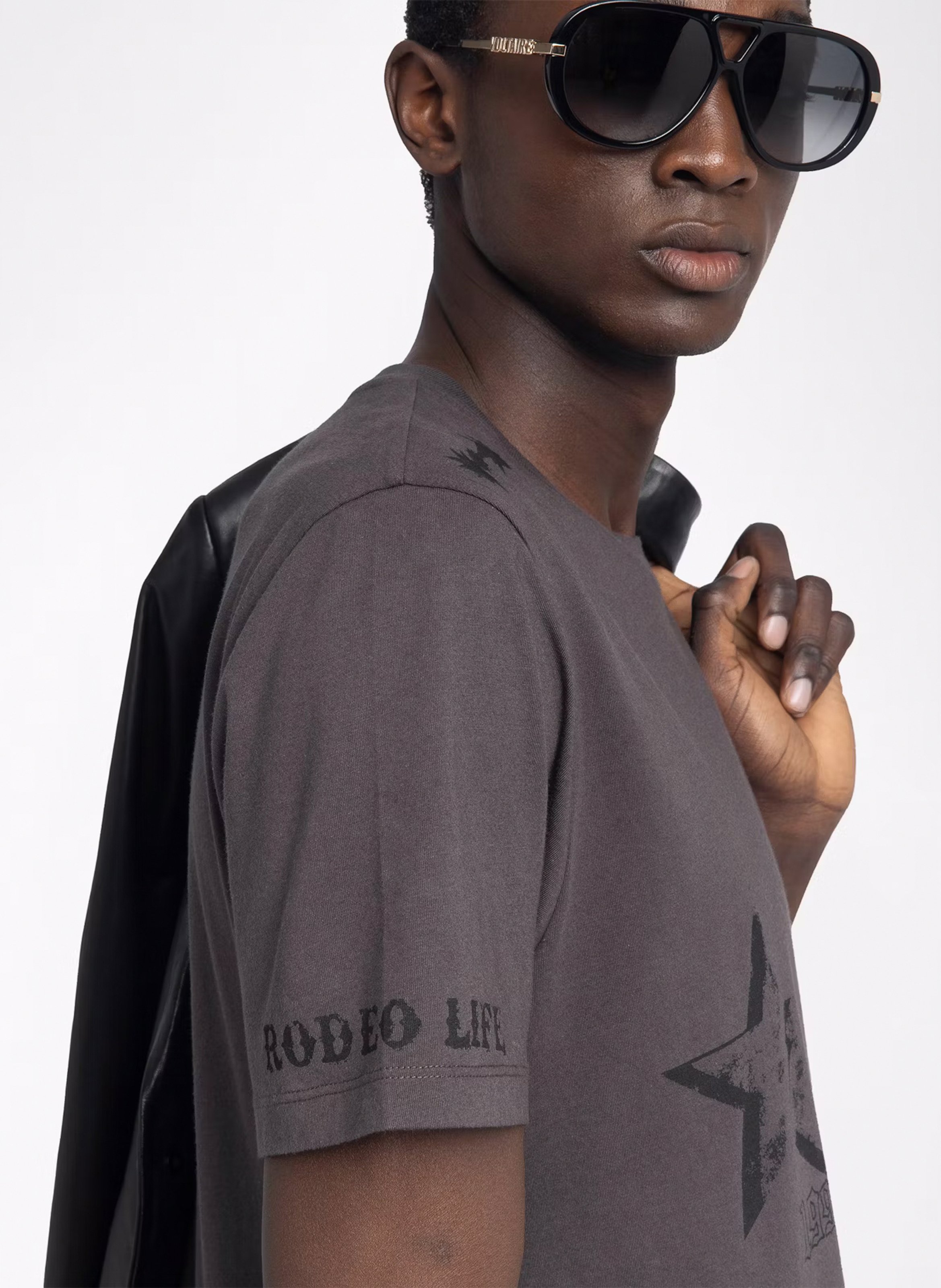 Tee-shirt col rond en coton tommy ZADIG&VOLTAIRE Marron