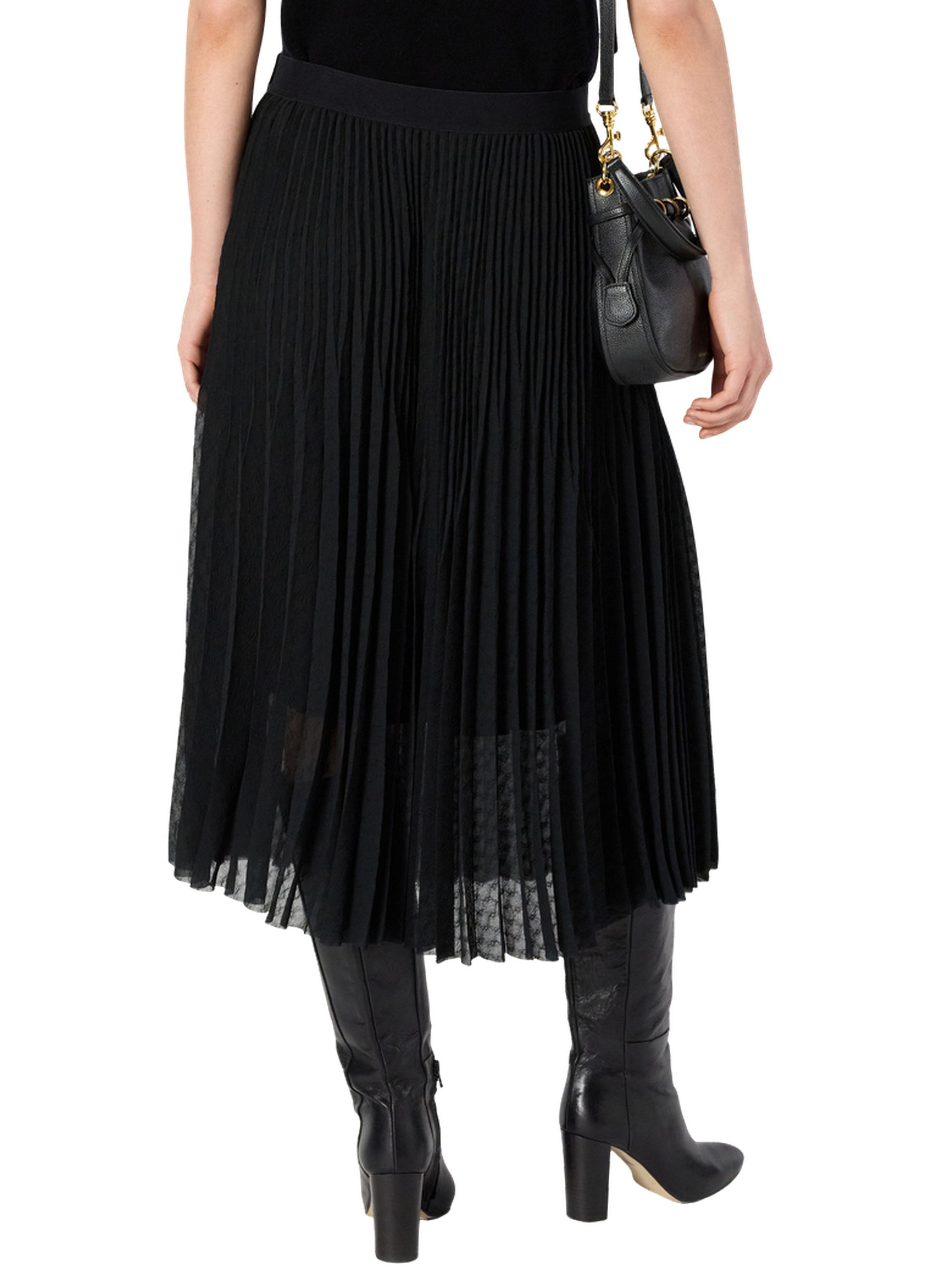 Jupe plissée en jacquard - bilal GERARD DAREL Noir