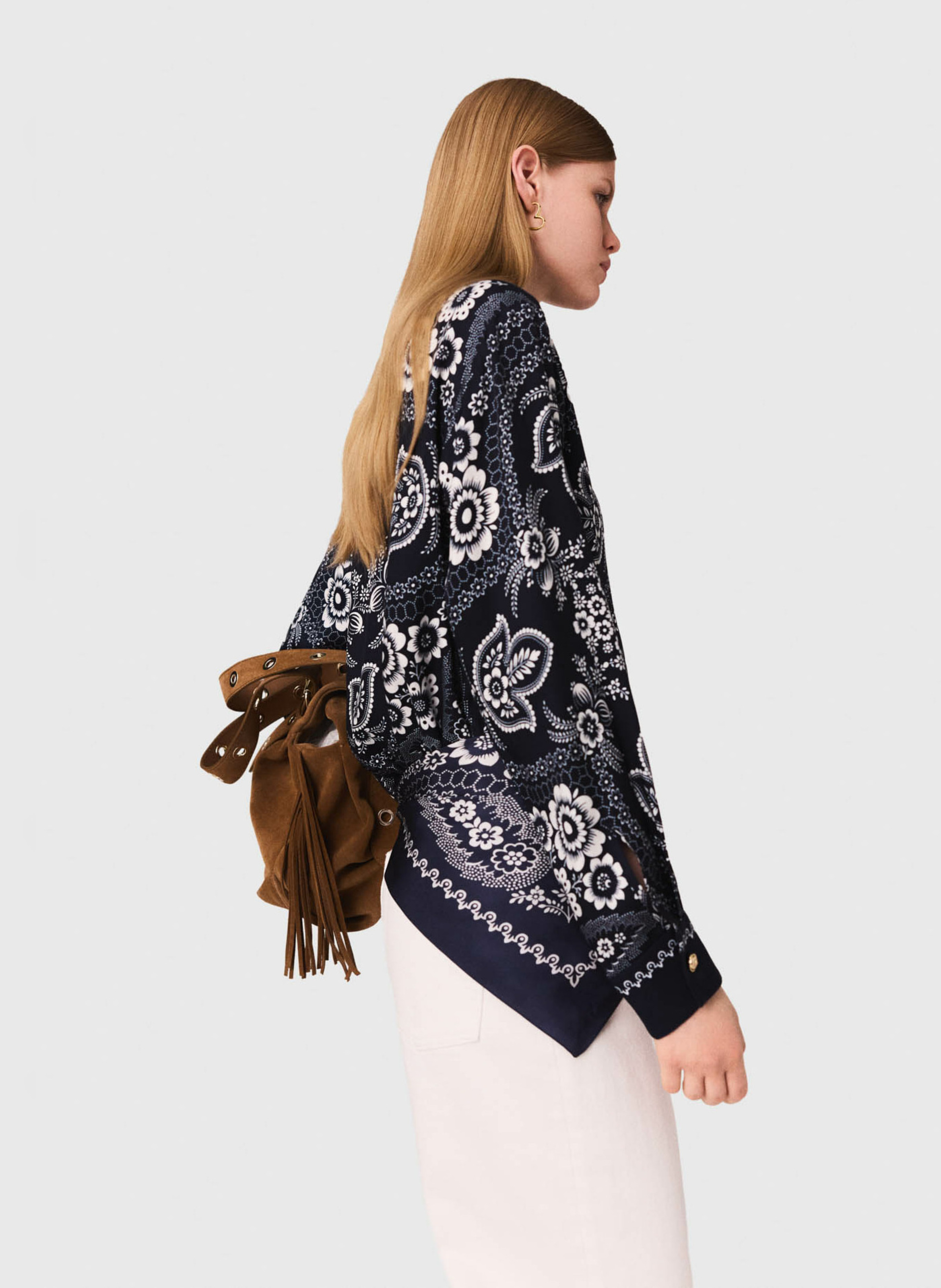 Chemise oversize col classique MAJE Bleu