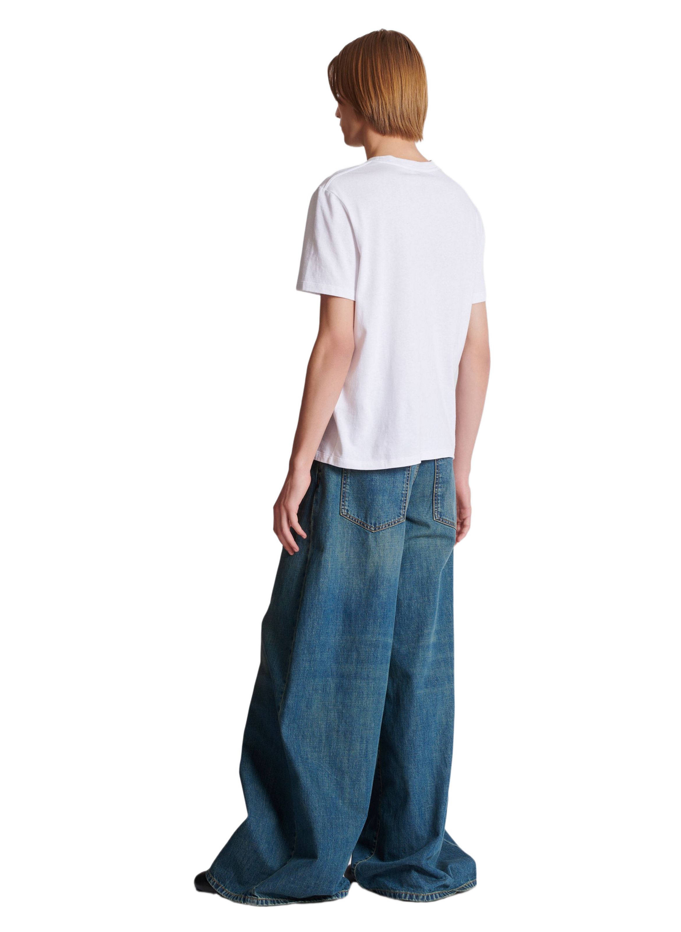 T-shirt brodé balmain paris BALMAIN Blanc