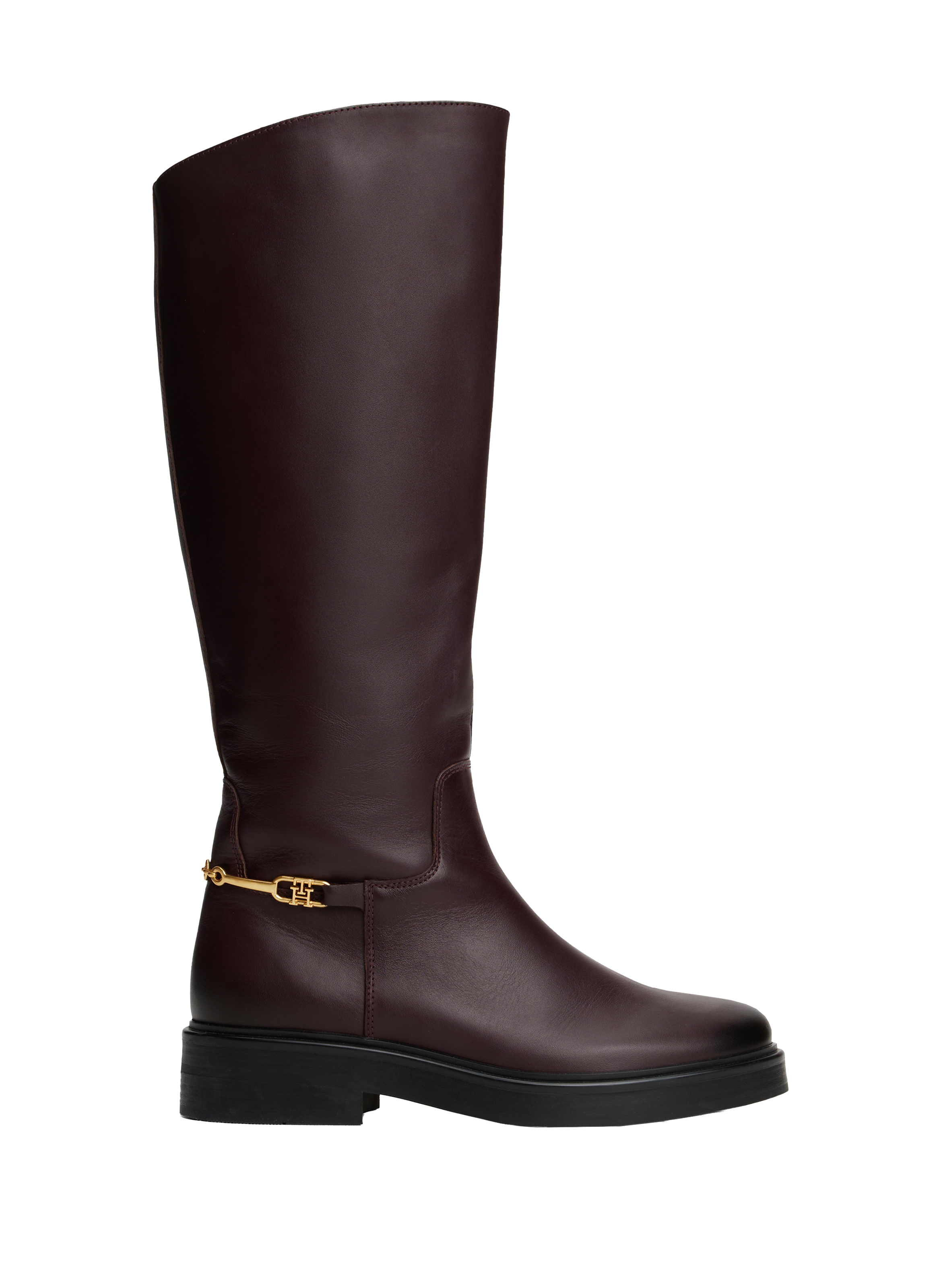 TOMMY HILFIGER Bottes cavalières en cuir Rouge