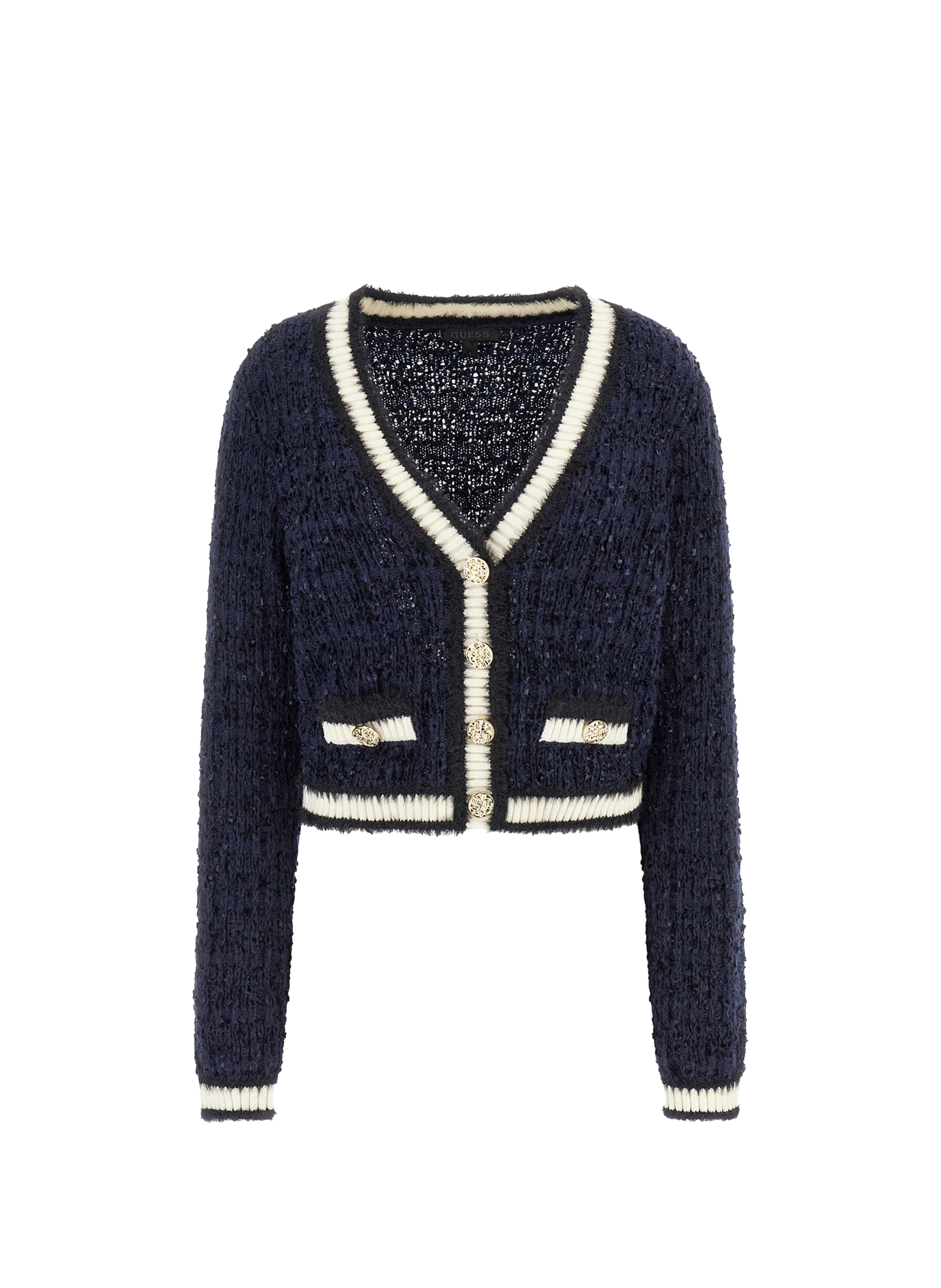 GUESS Cardigan en maille texturé Bleu