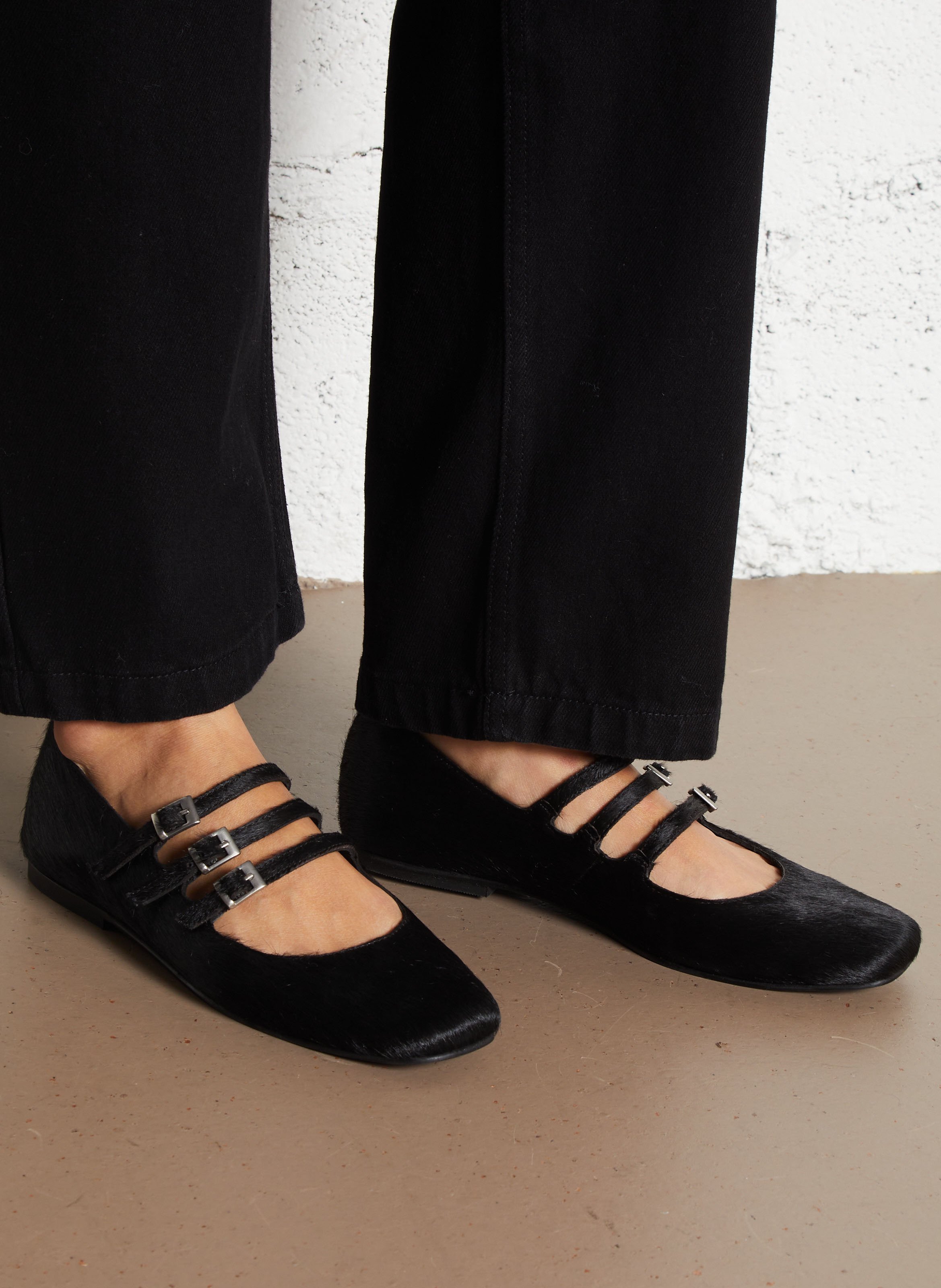 Ballerines en fausse fourrure IKKS Noir