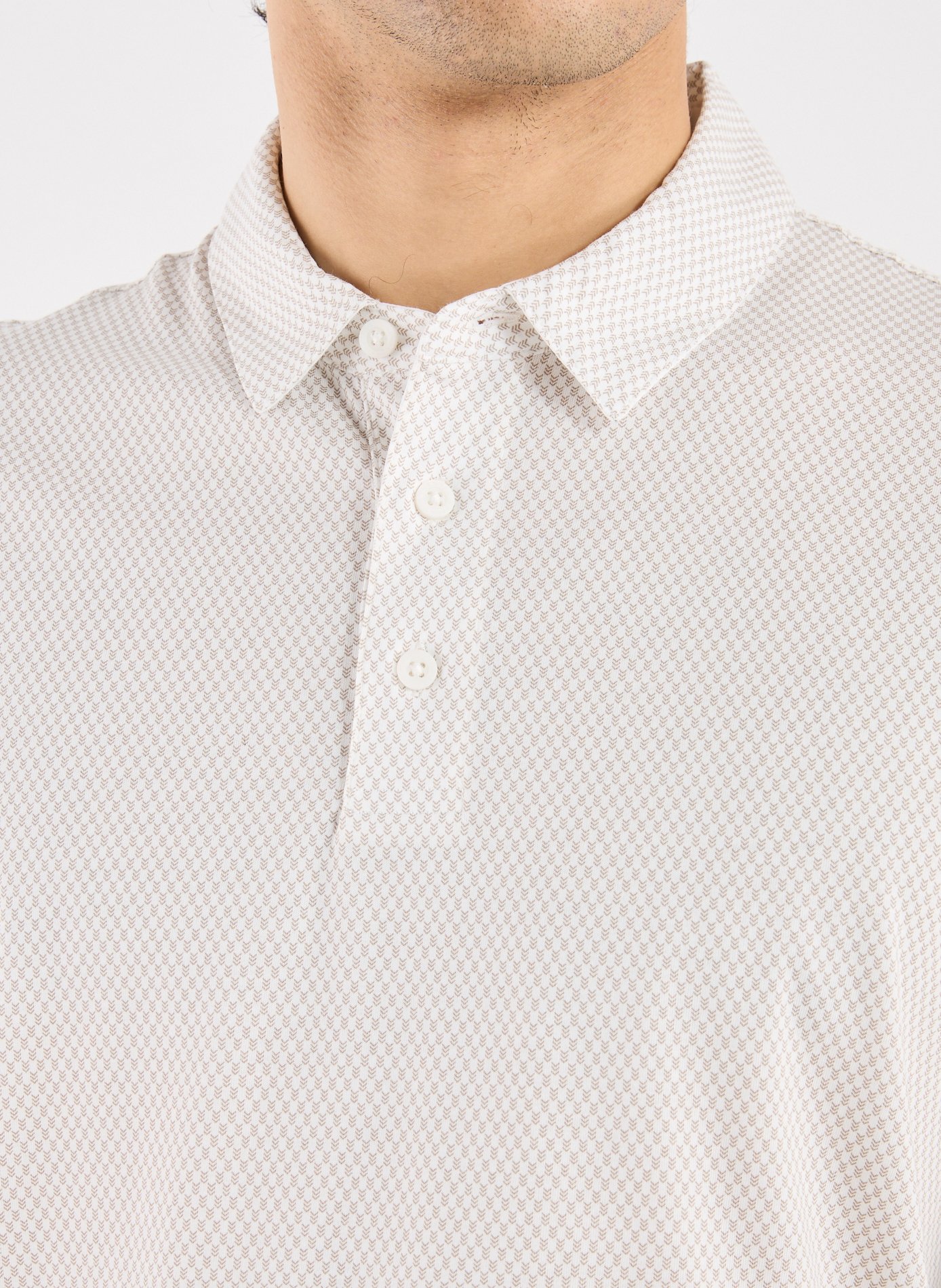 Patterned polo White