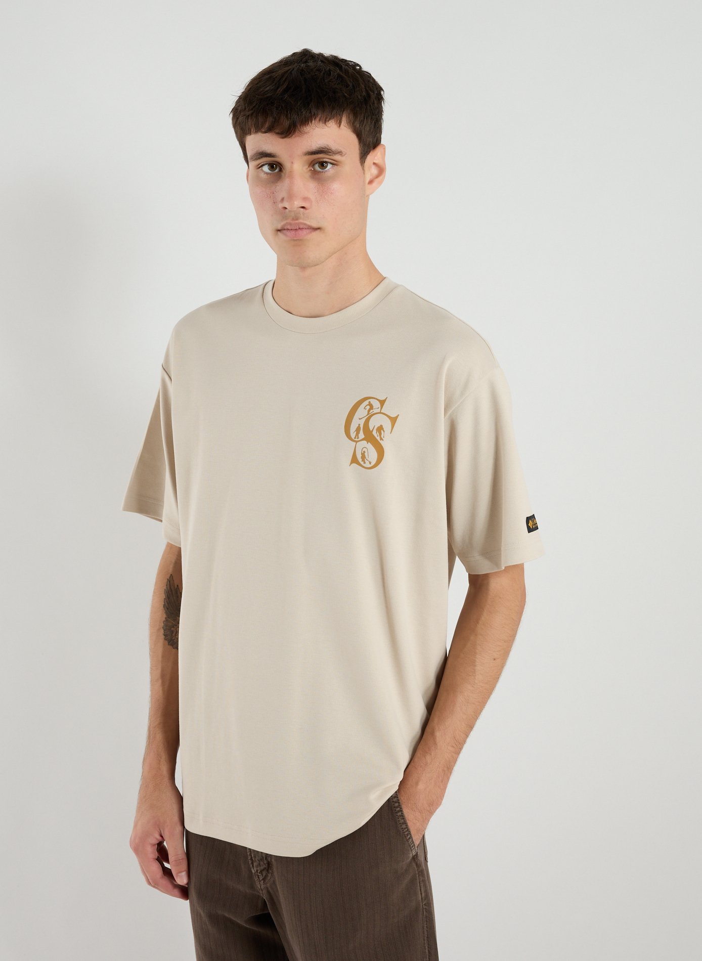 COLUMBIA T-shirt col rond en coton mélangé Marron