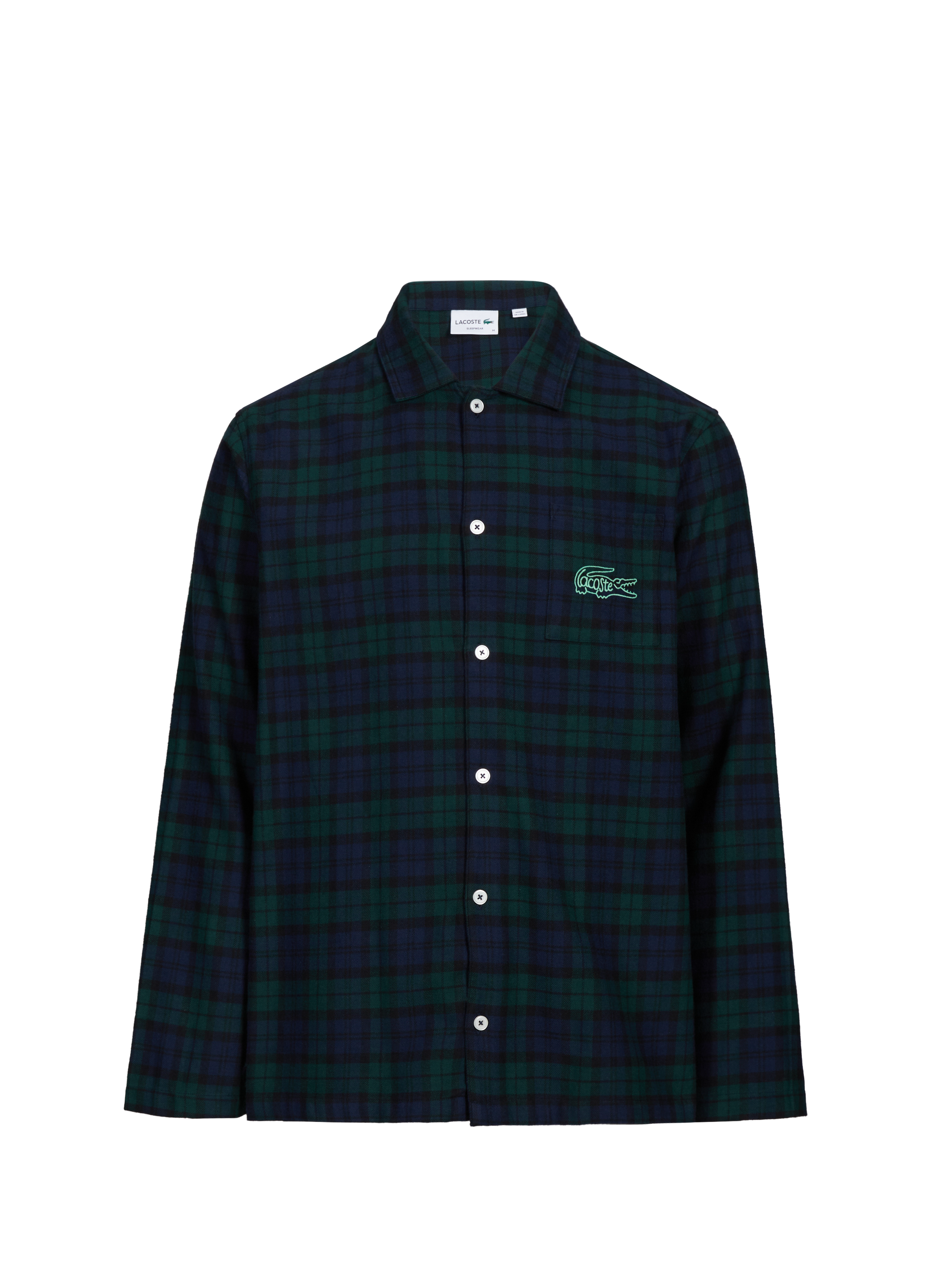 LACOSTE Ensemble de pyjama à carreaux en coton Vert