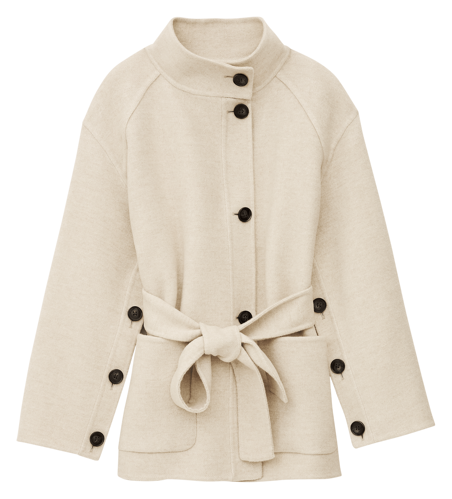 Manteau col montant en laine lourthney BA&SH Beige