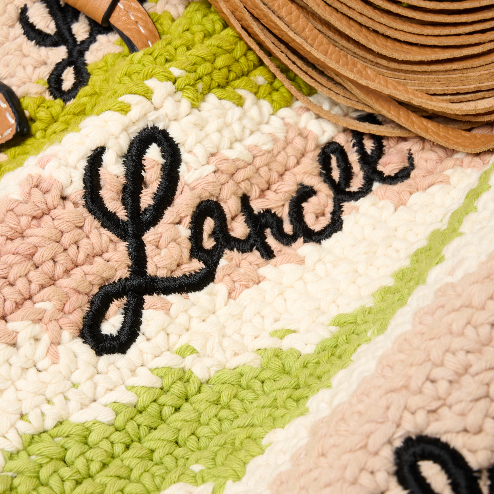 Sac seau s double porté summer mania de lancel en coton LANCEL Vert