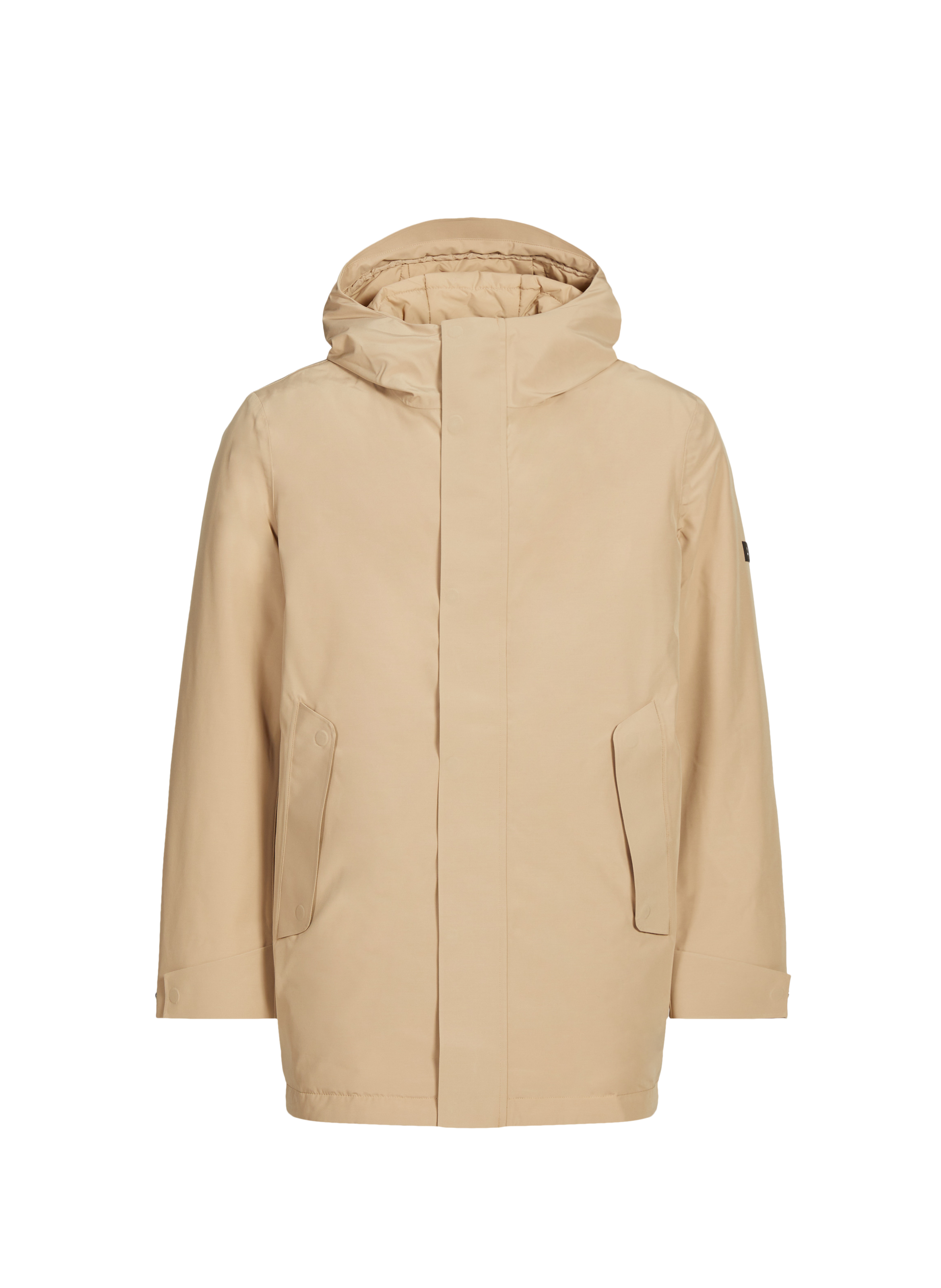 AIGLE Mid-length straight parka with hood MTD Brown