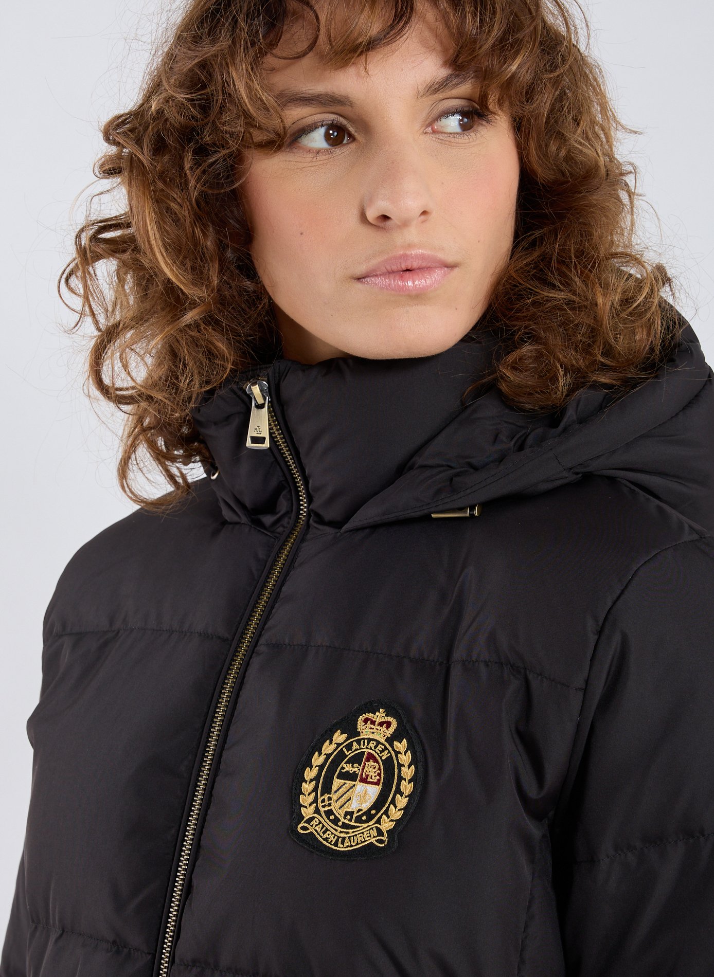 Doudoune longue matelassé à capuche LAUREN Noir