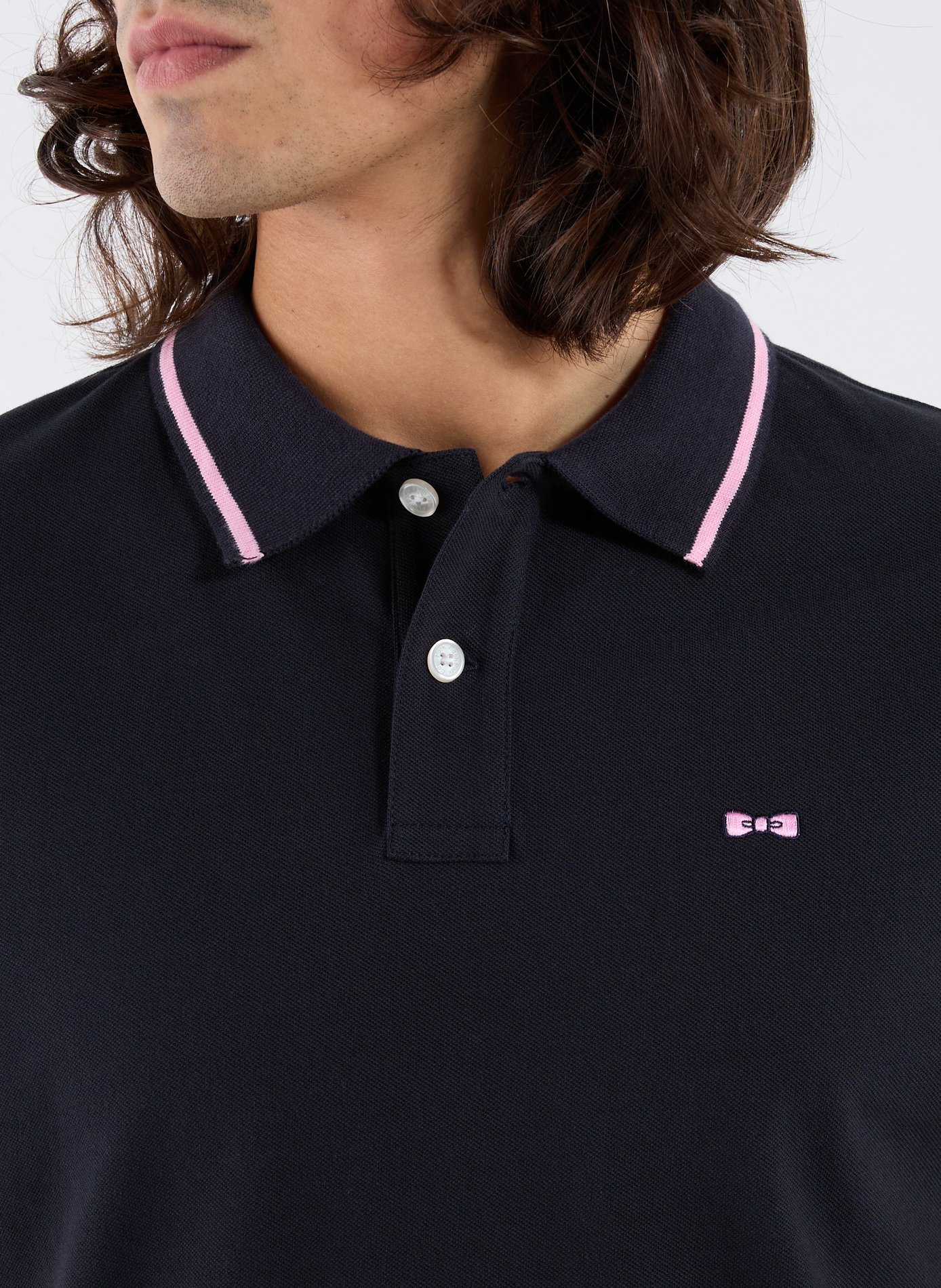 Short-sleeved cotton polo shirt EDEN PARK Blue