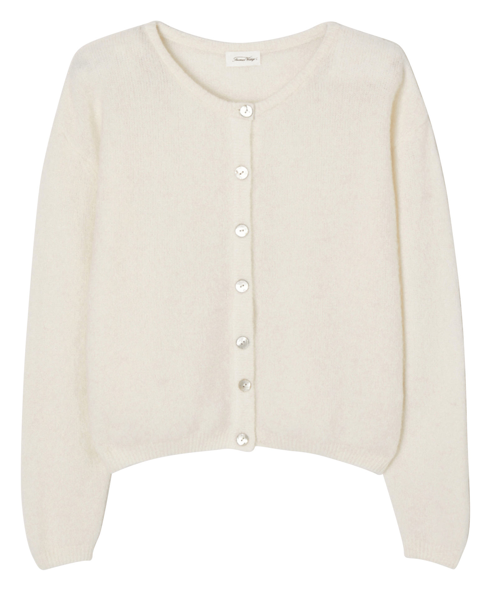 Gilet ample col rond en laine mélangée vitow AMERICAN VINTAGE Blanc