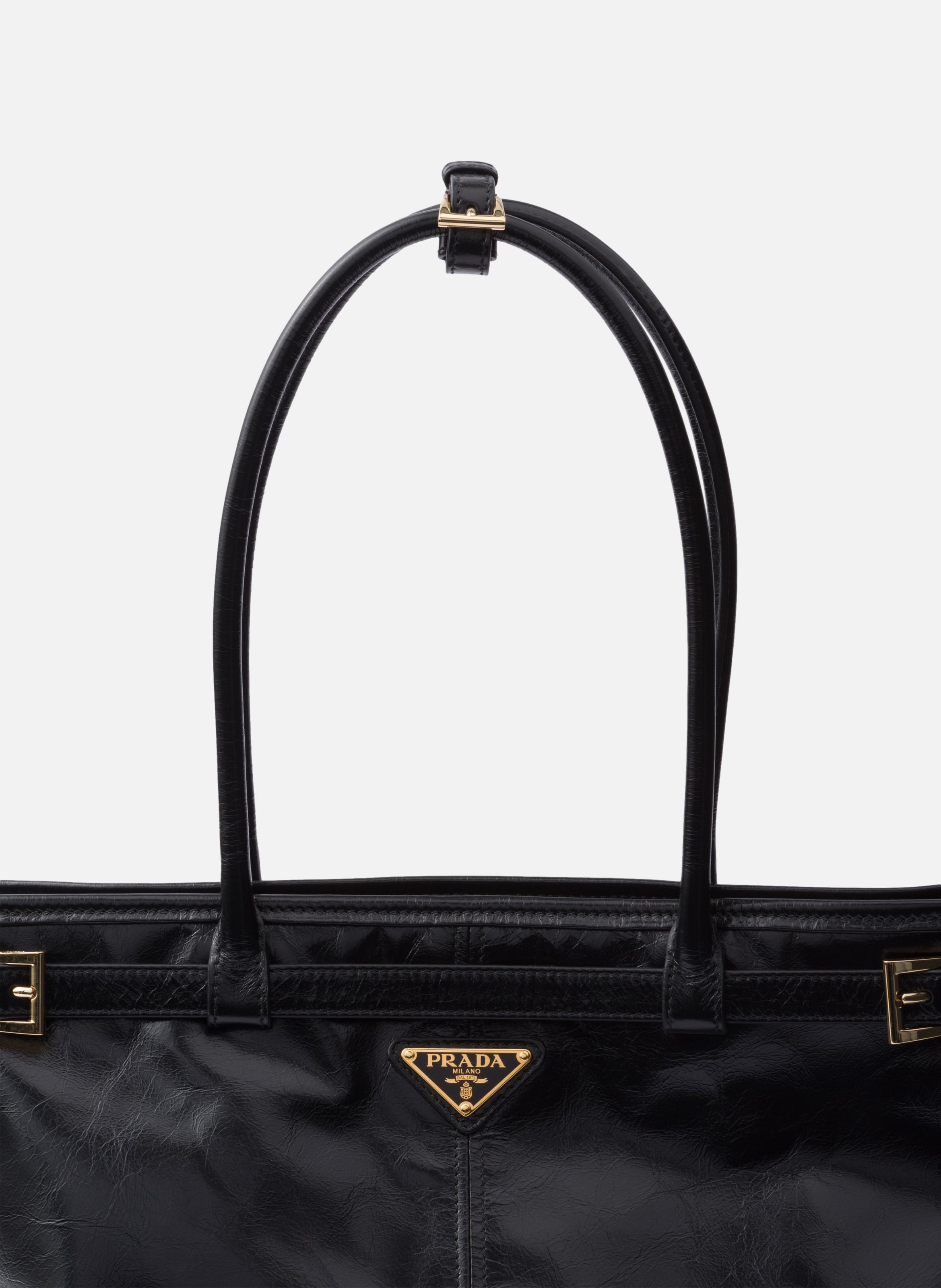 Très grand sac à main prada bonnie en cuir PRADA Noir