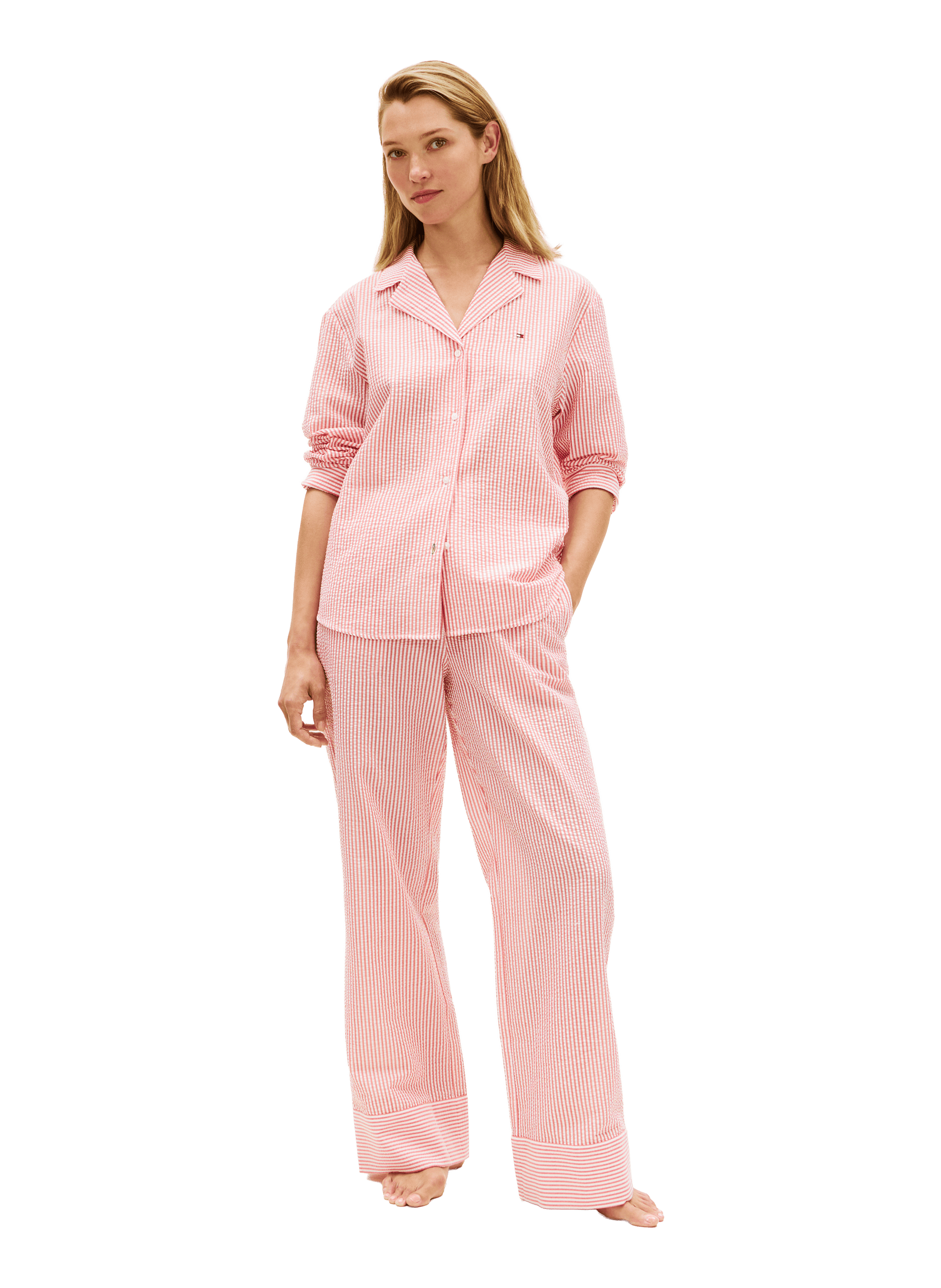 Striped pajama shirt TOMMY HILFIGER Orange