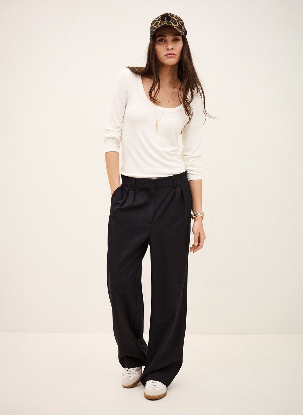 Tee-shirt manches longues côtelé uni luisa BA&SH Beige