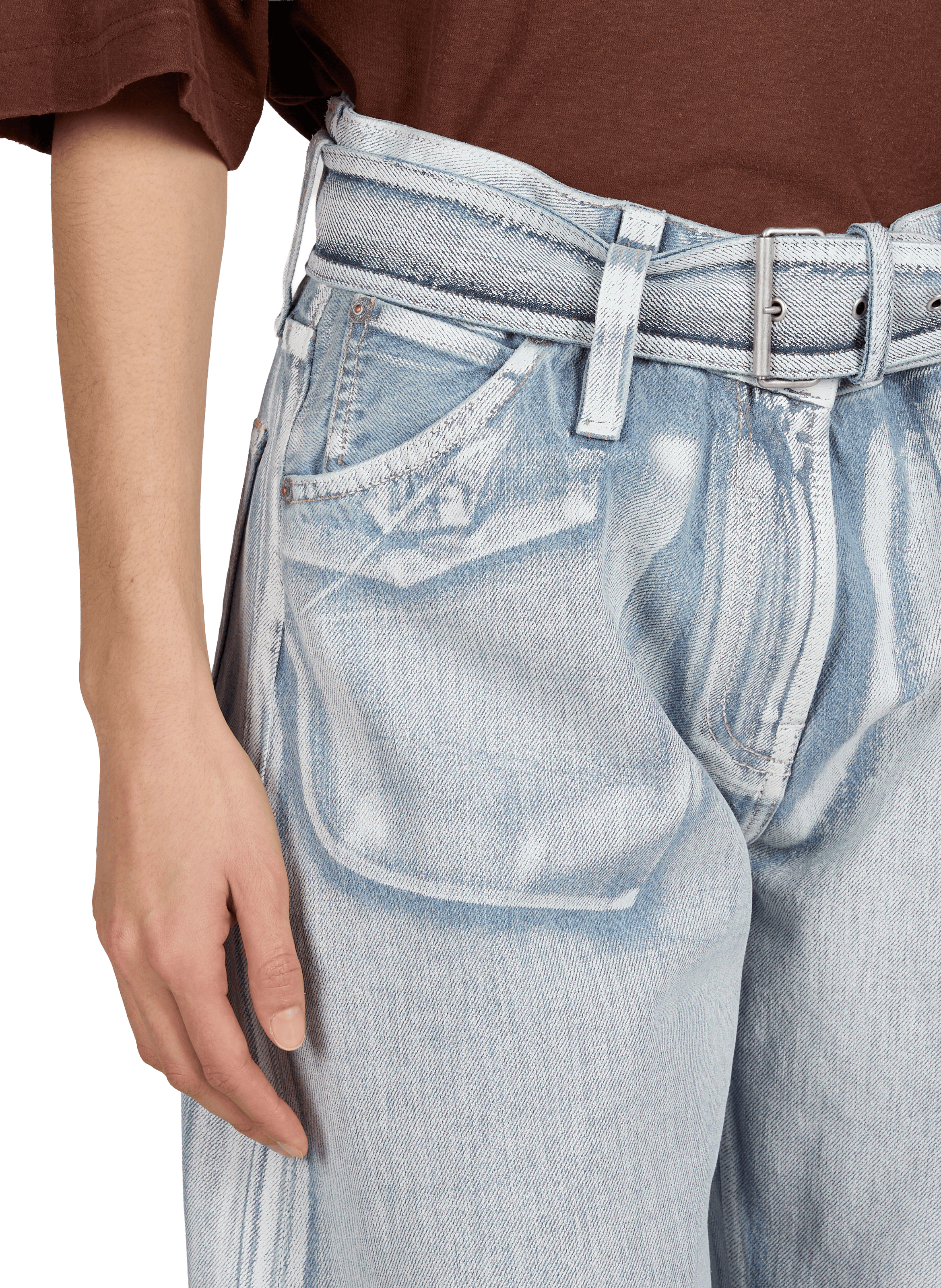 Jeans délavé en coton organique ACNE STUDIOS Multicolore