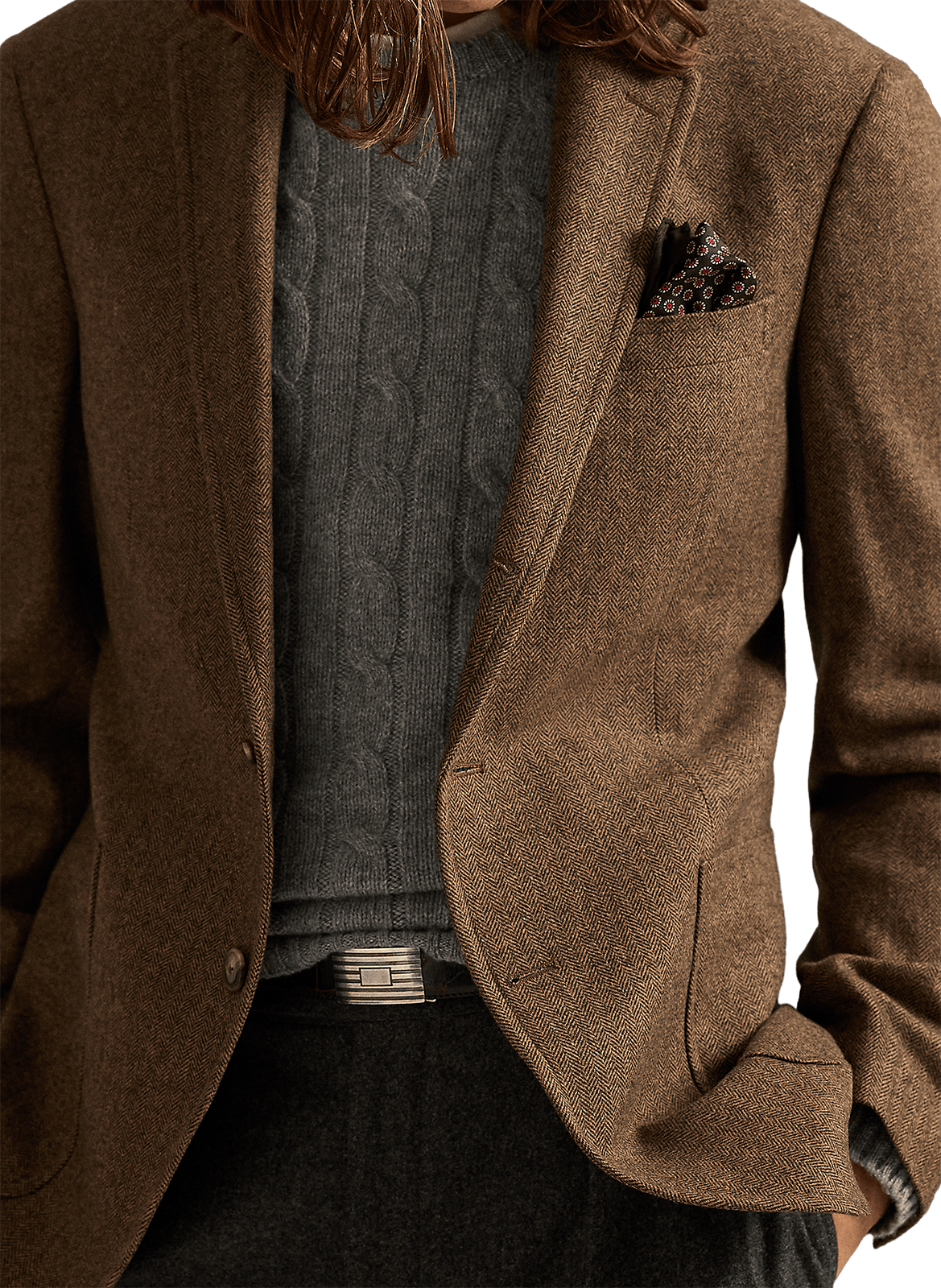 Straight wool blend blazer POLO RALPH LAUREN Multicolour