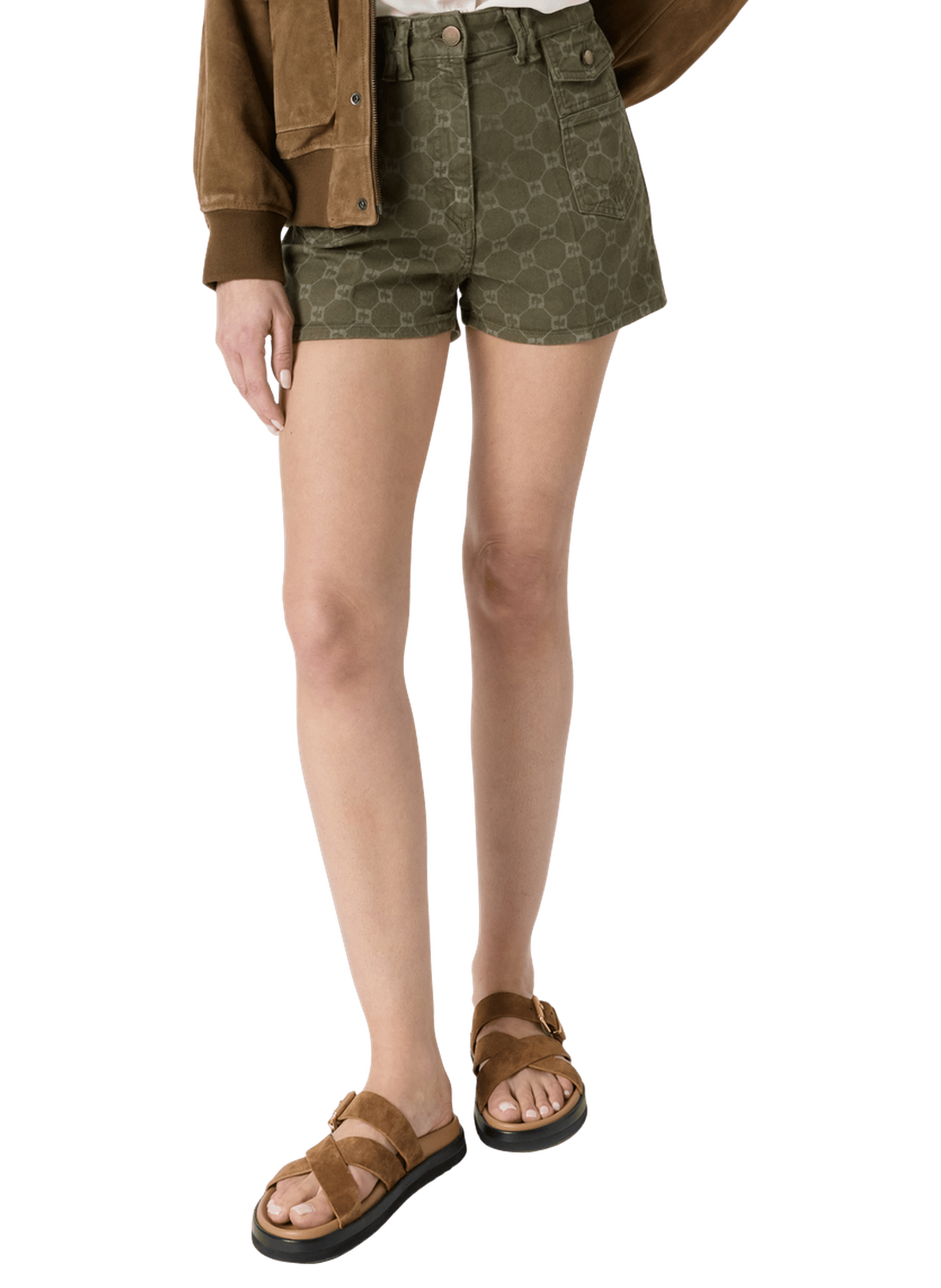 Short à monogramme - AUBRY GERARD DAREL Vert