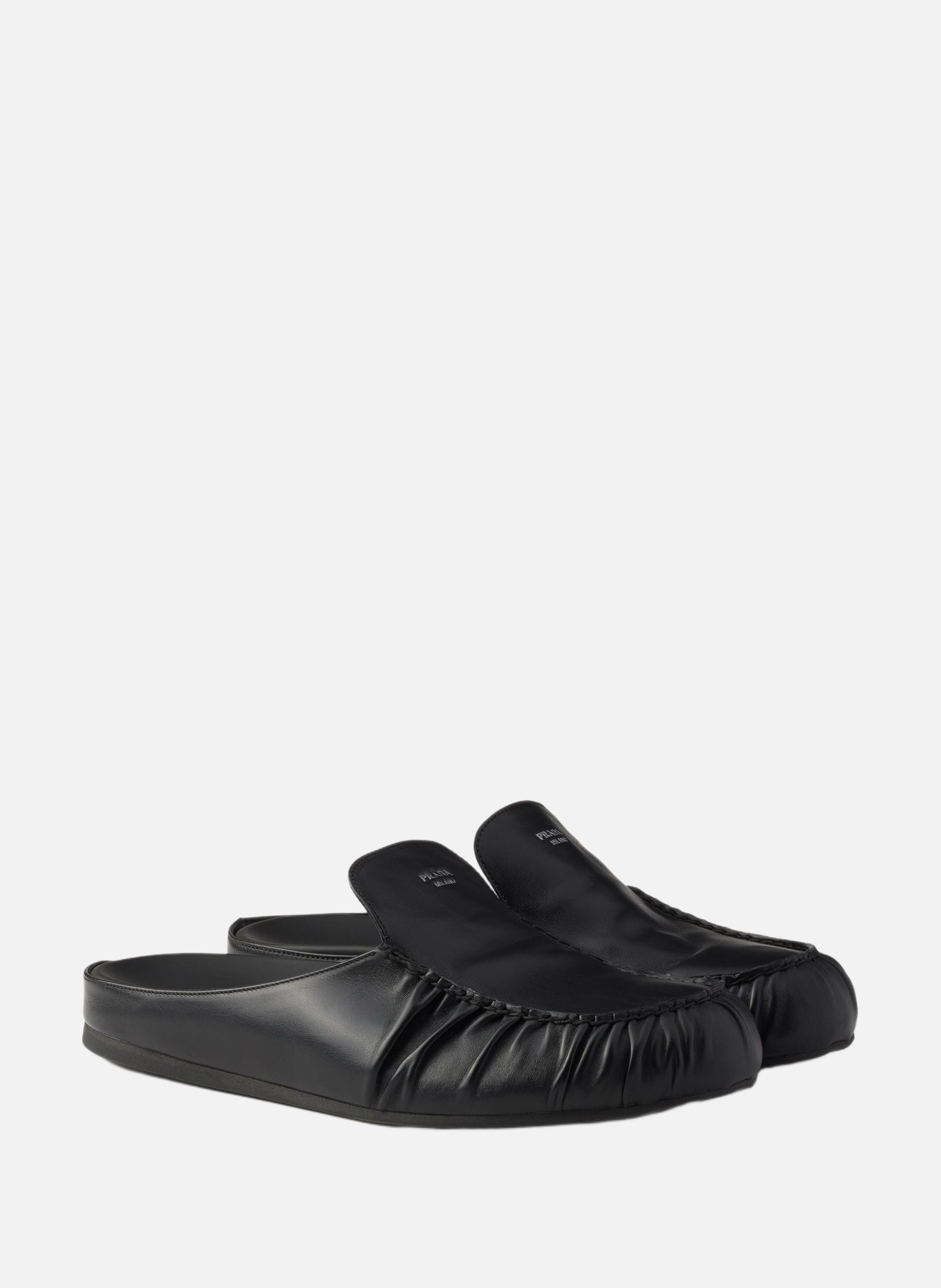 Mules en cuir PRADA Noir