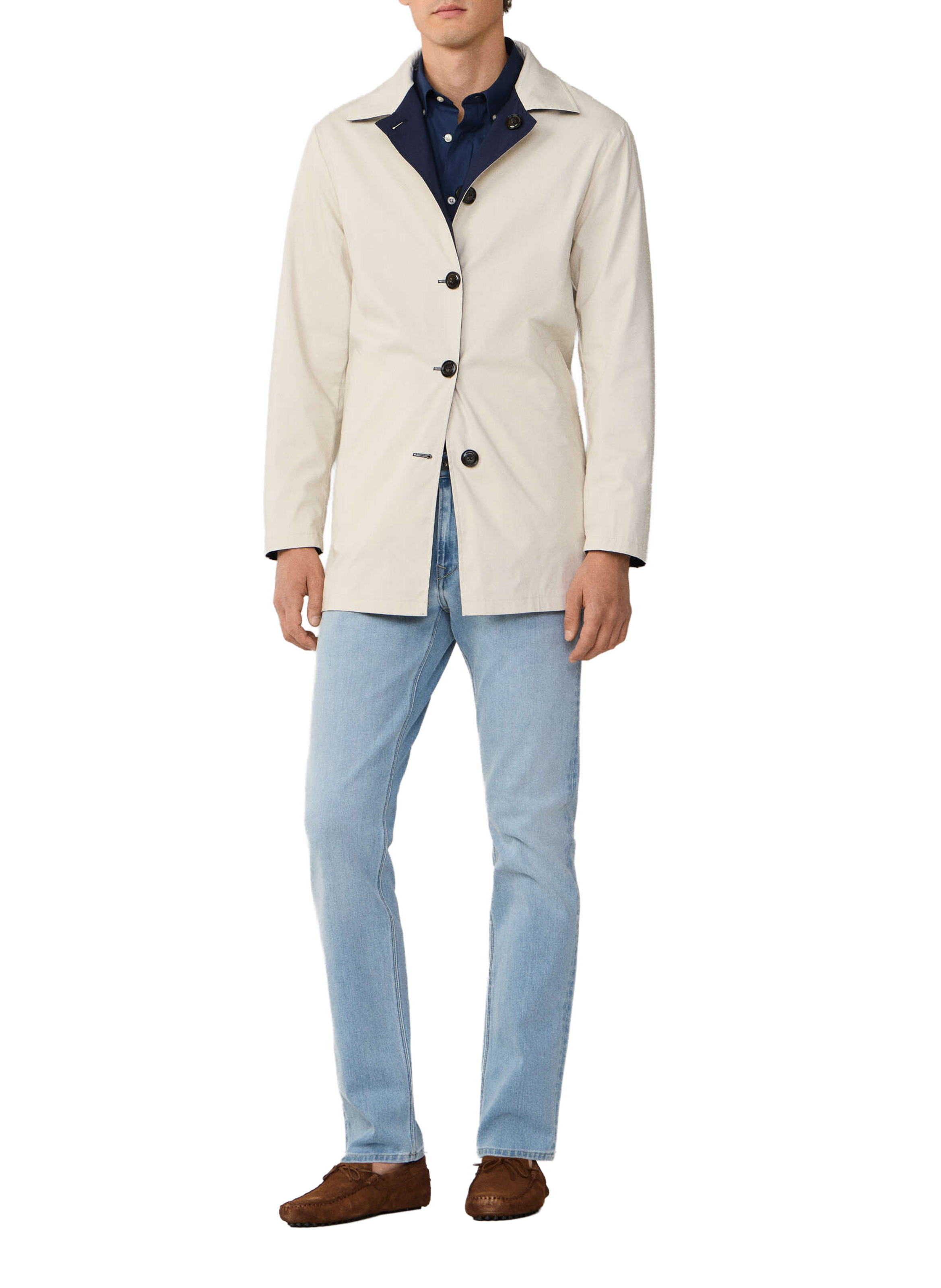 Trench réversible en coton mélangé FACONNABLE Bleu