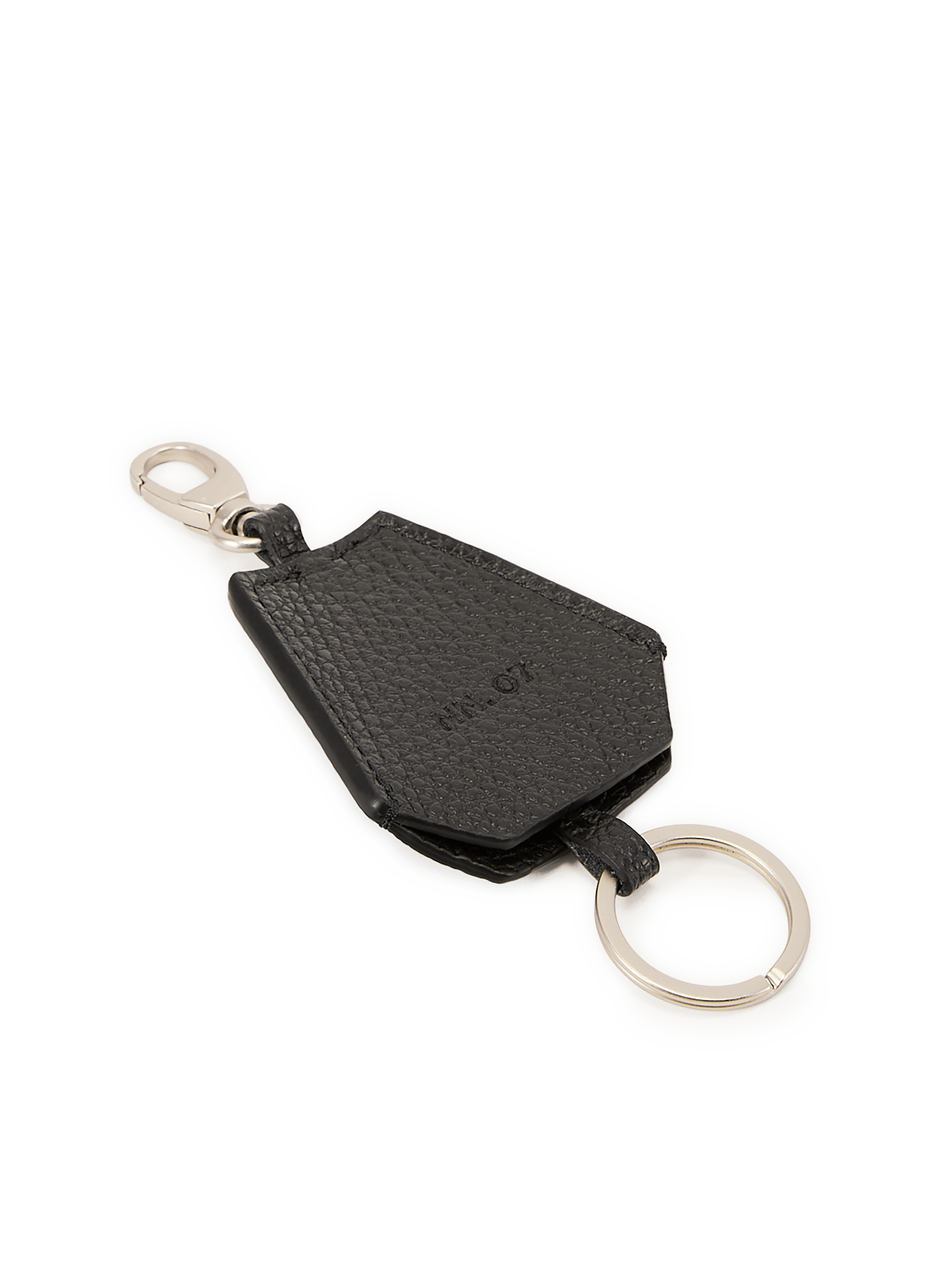 Grained leather keychain NN.07 Black