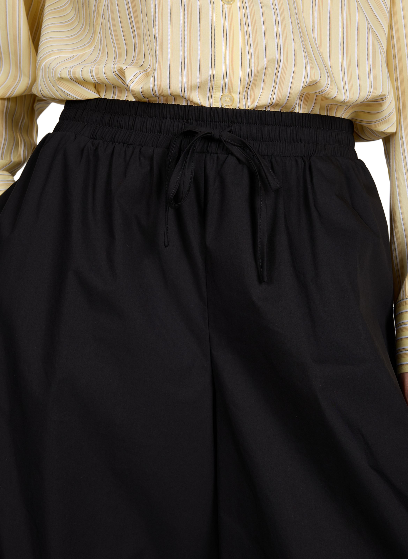 Pantalon large Harem en coton mélangé OBJECT Noir