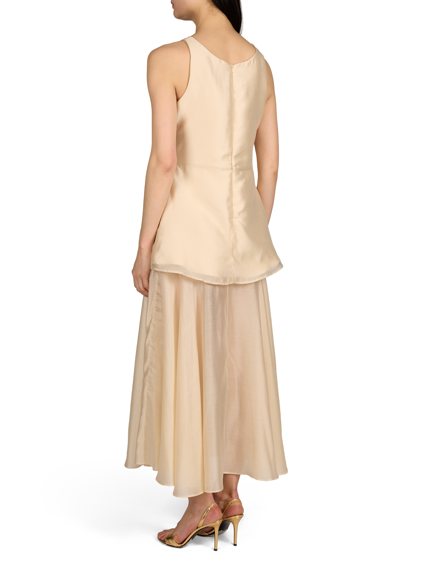 Robe fluide sans manches à double épaisseur MARQUES ALMEIDA Beige