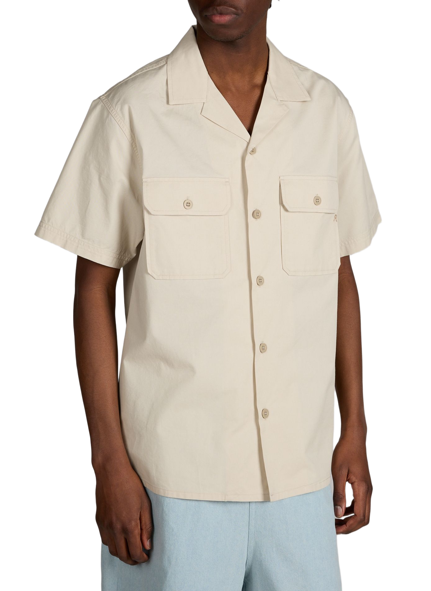 Short-sleeved cotton shirt REPLAY Beige