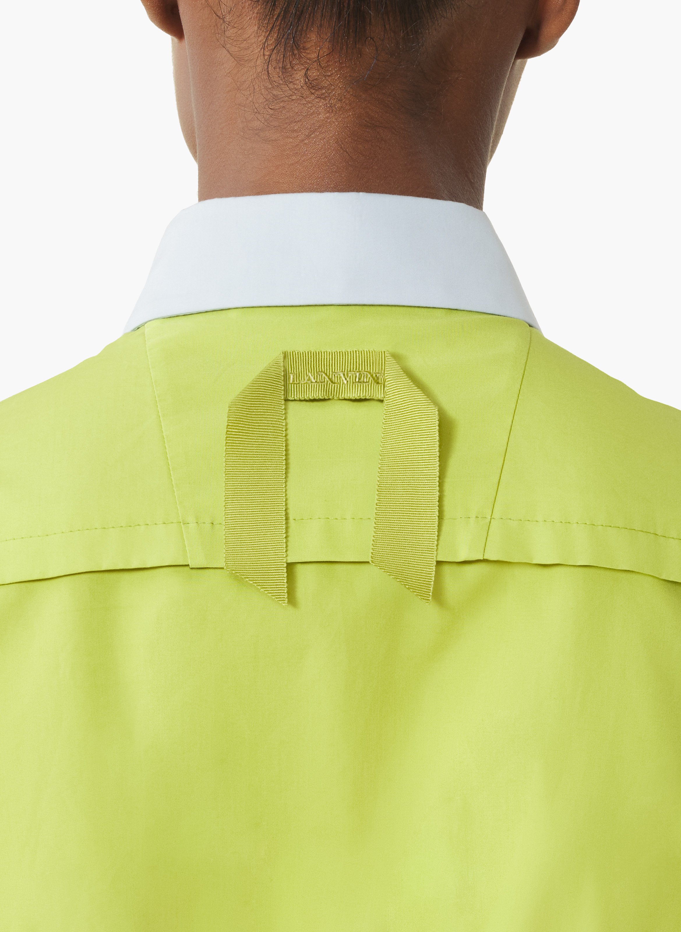 Robe chemise courte en popeline de coton LANVIN Vert