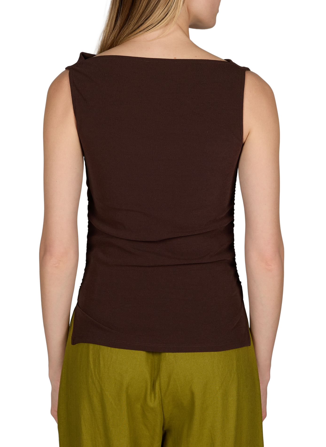 Sleeveless cowl neck top TOPSHOP Brown