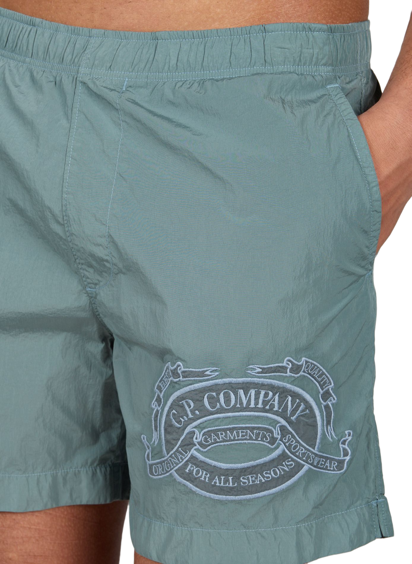 Geborduurde zwemshorts CP COMPANY Blauw