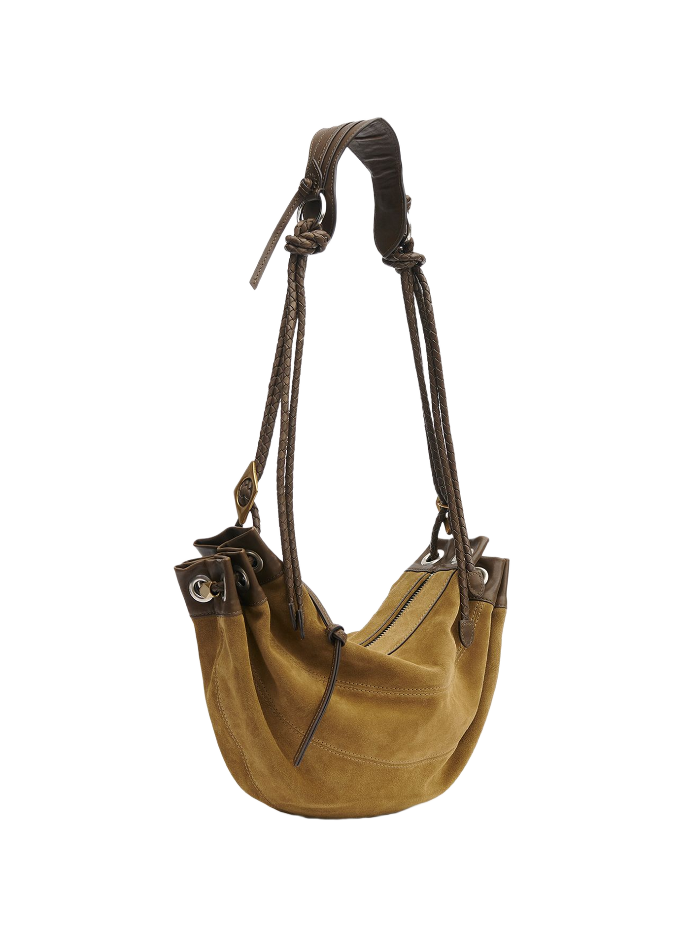 Shoulder bag Maia Medium in suede calf leather ISABEL MARANT Brown
